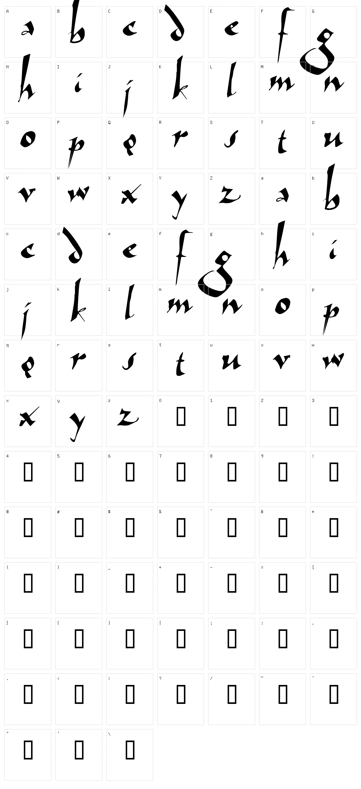 Arthur Character Set