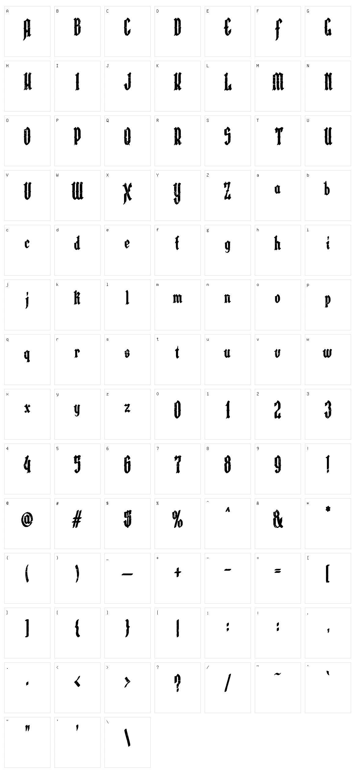 Austrian Castle Character Set