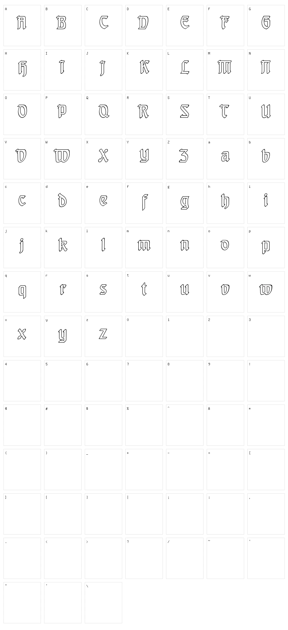 Behrens Schrift Character Set