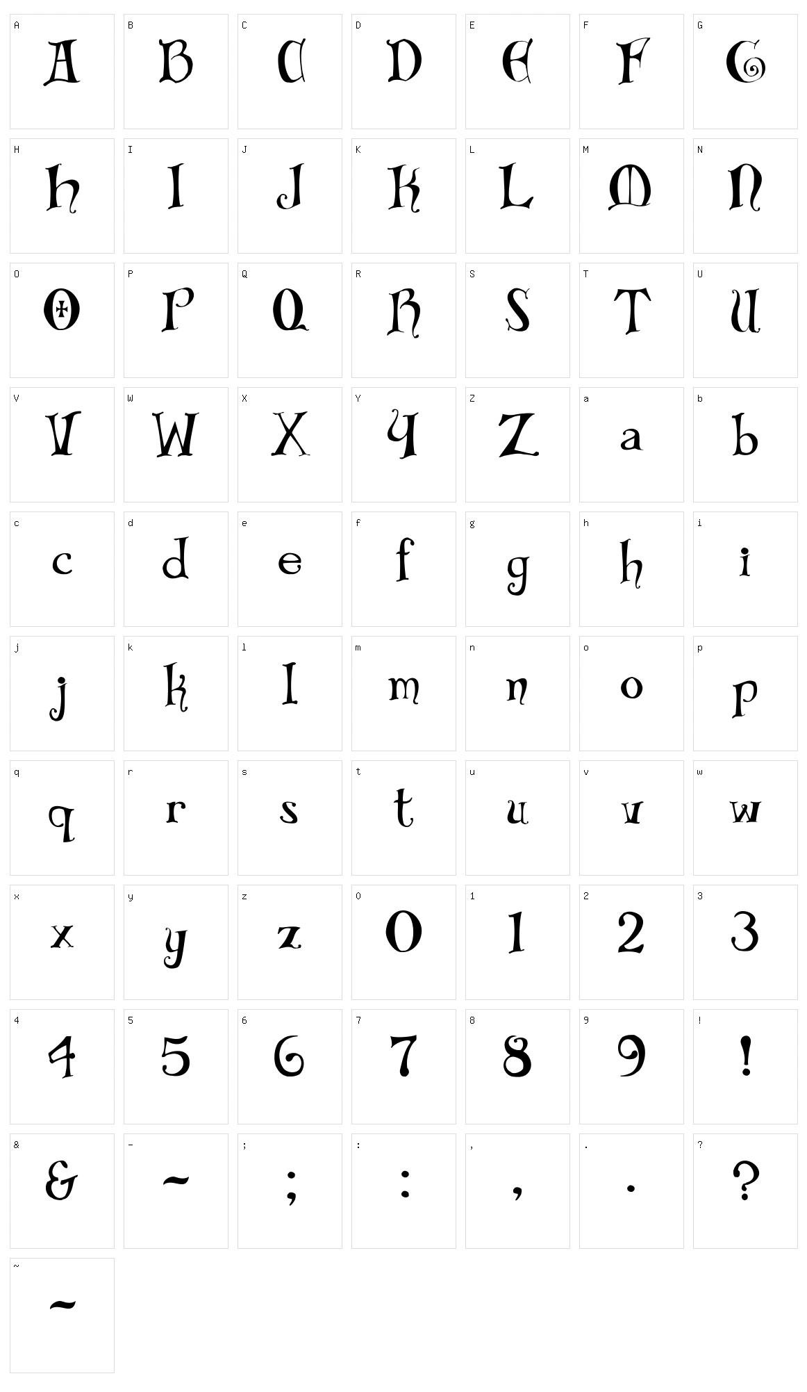 Bibliotheque Character Set