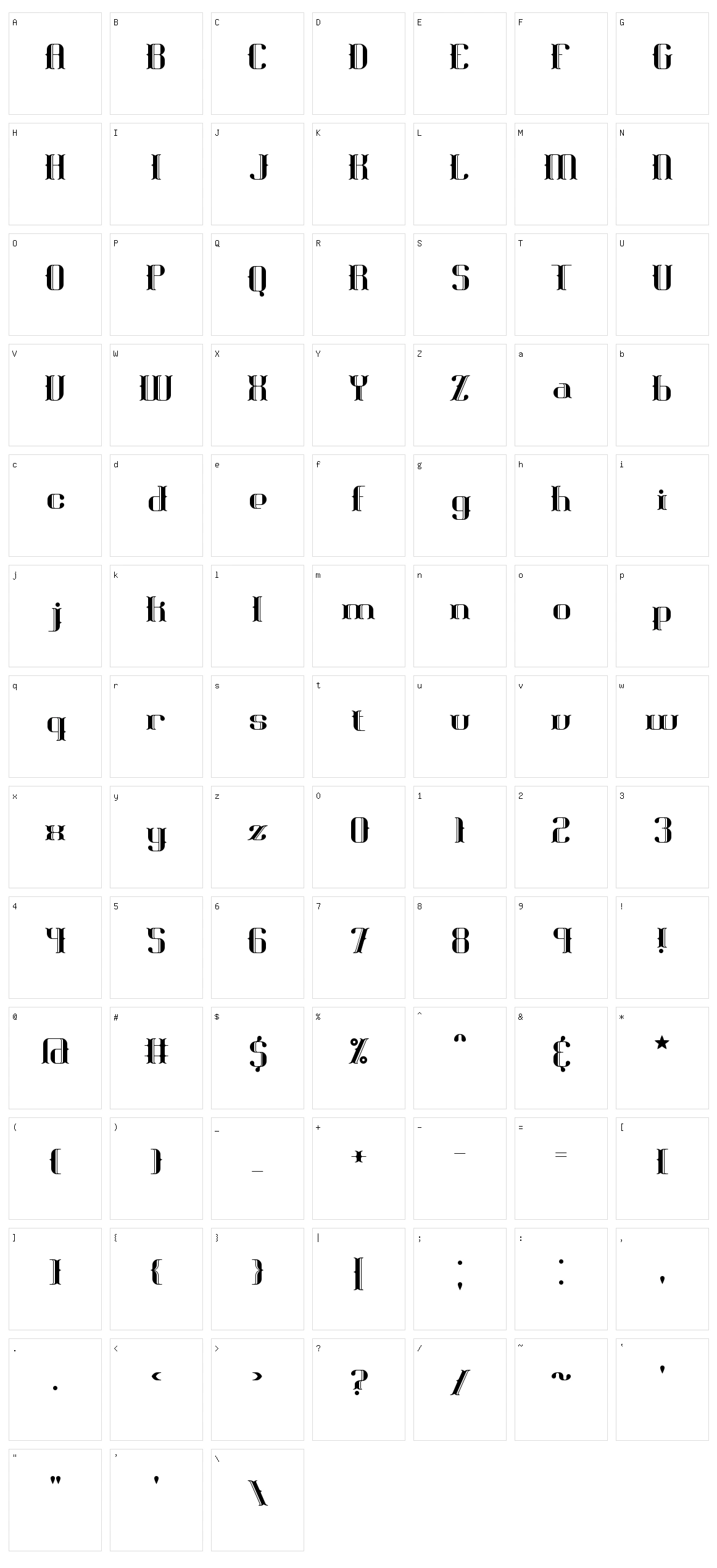 Blackoninaut BRK Character Set