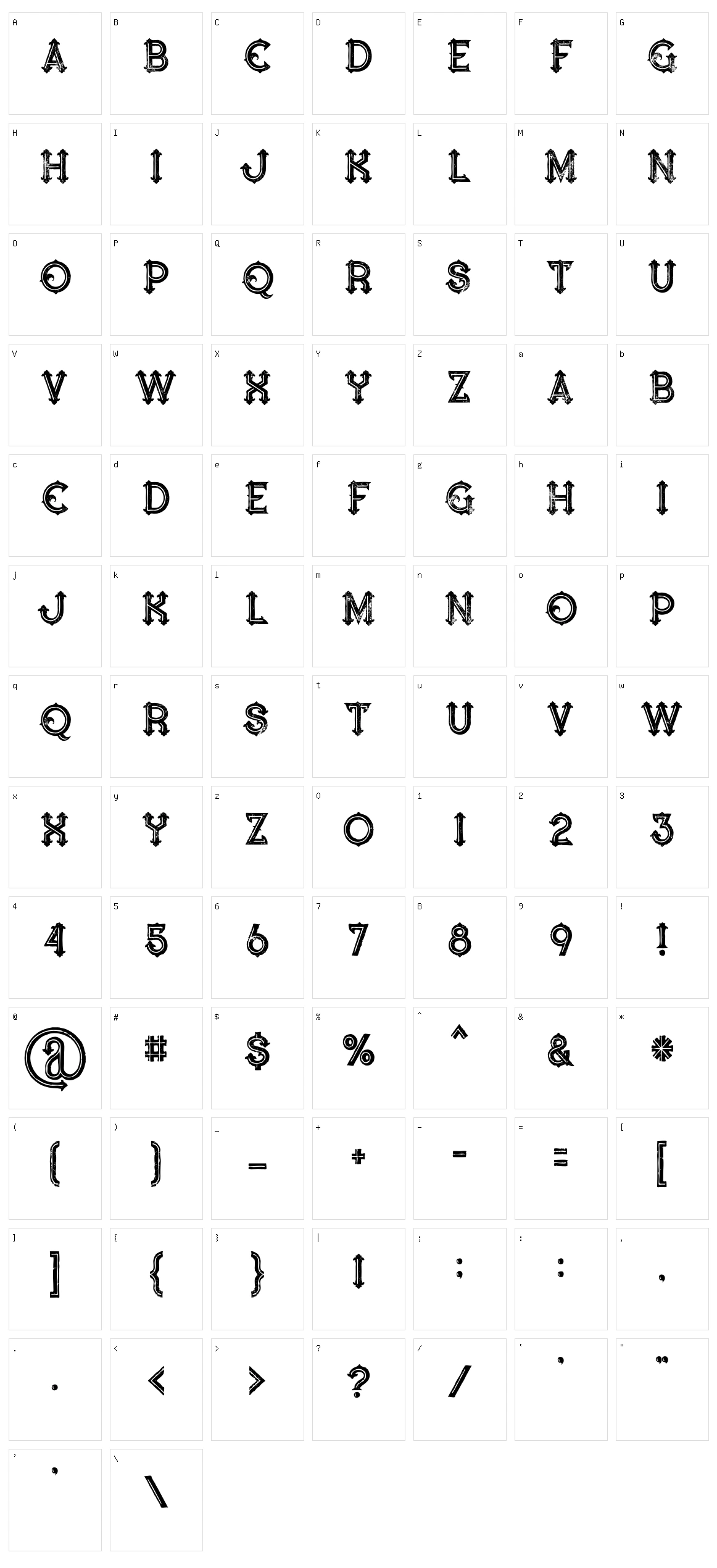 Blue North Character Set