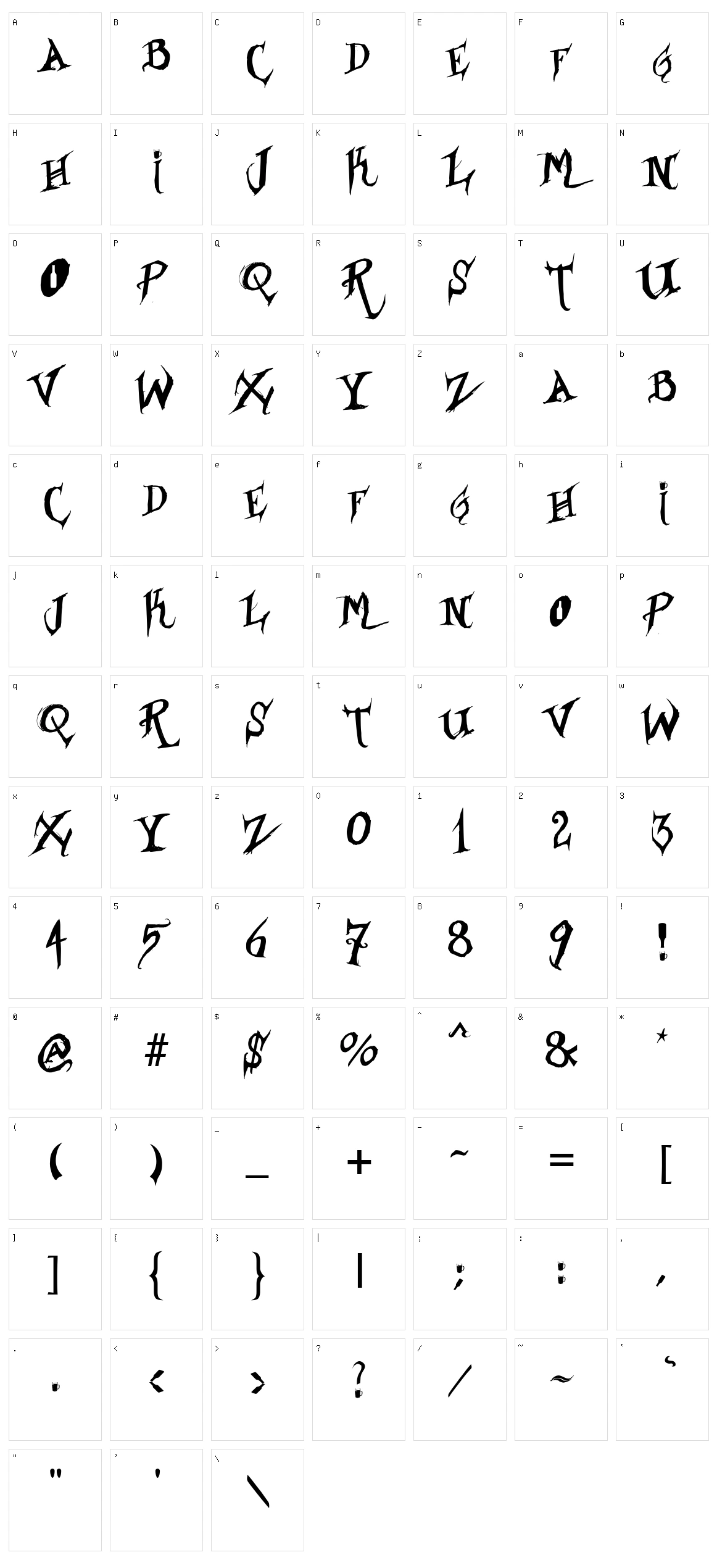 Borracho Character Set
