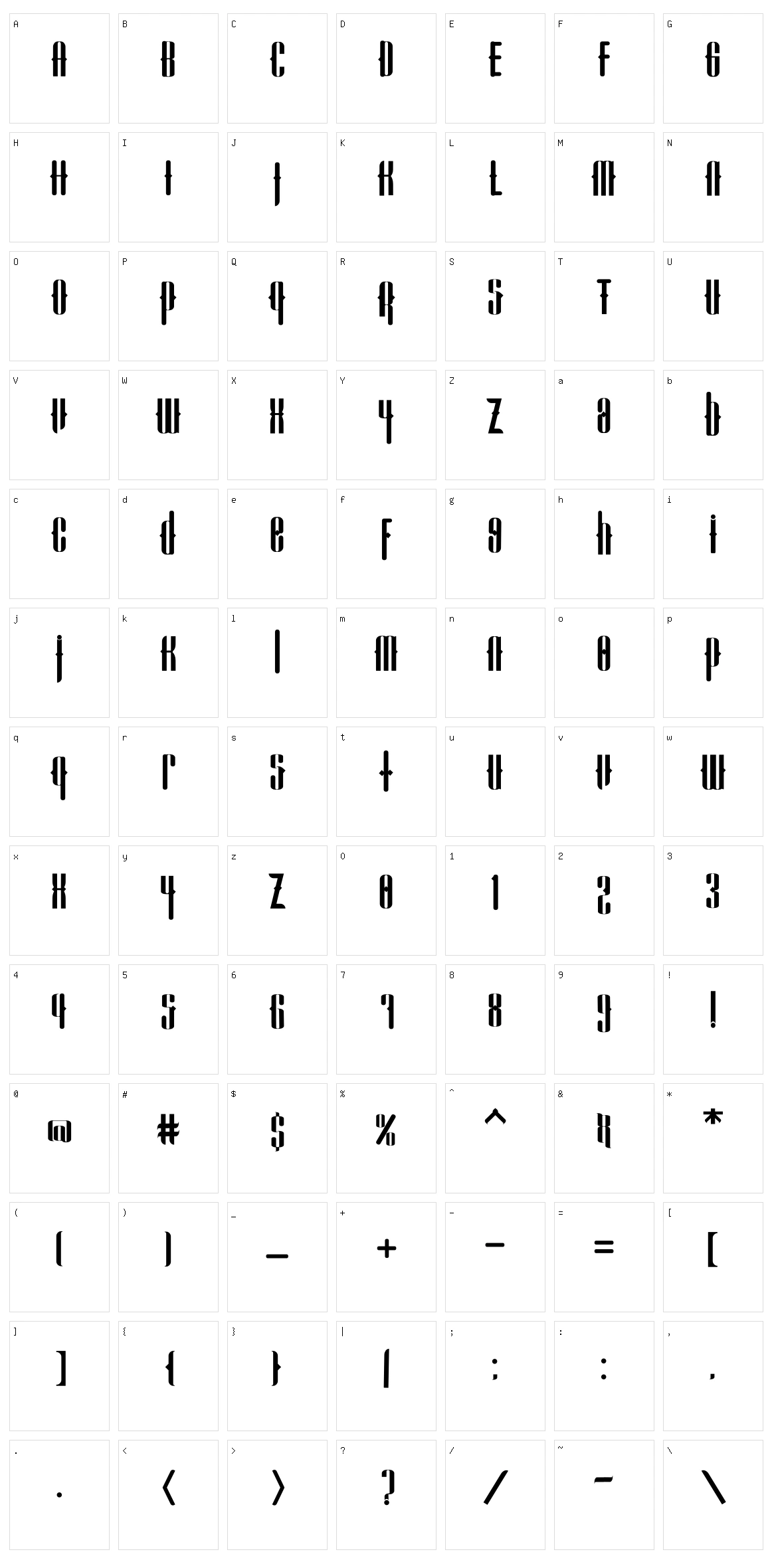 Cadallis Character Set
