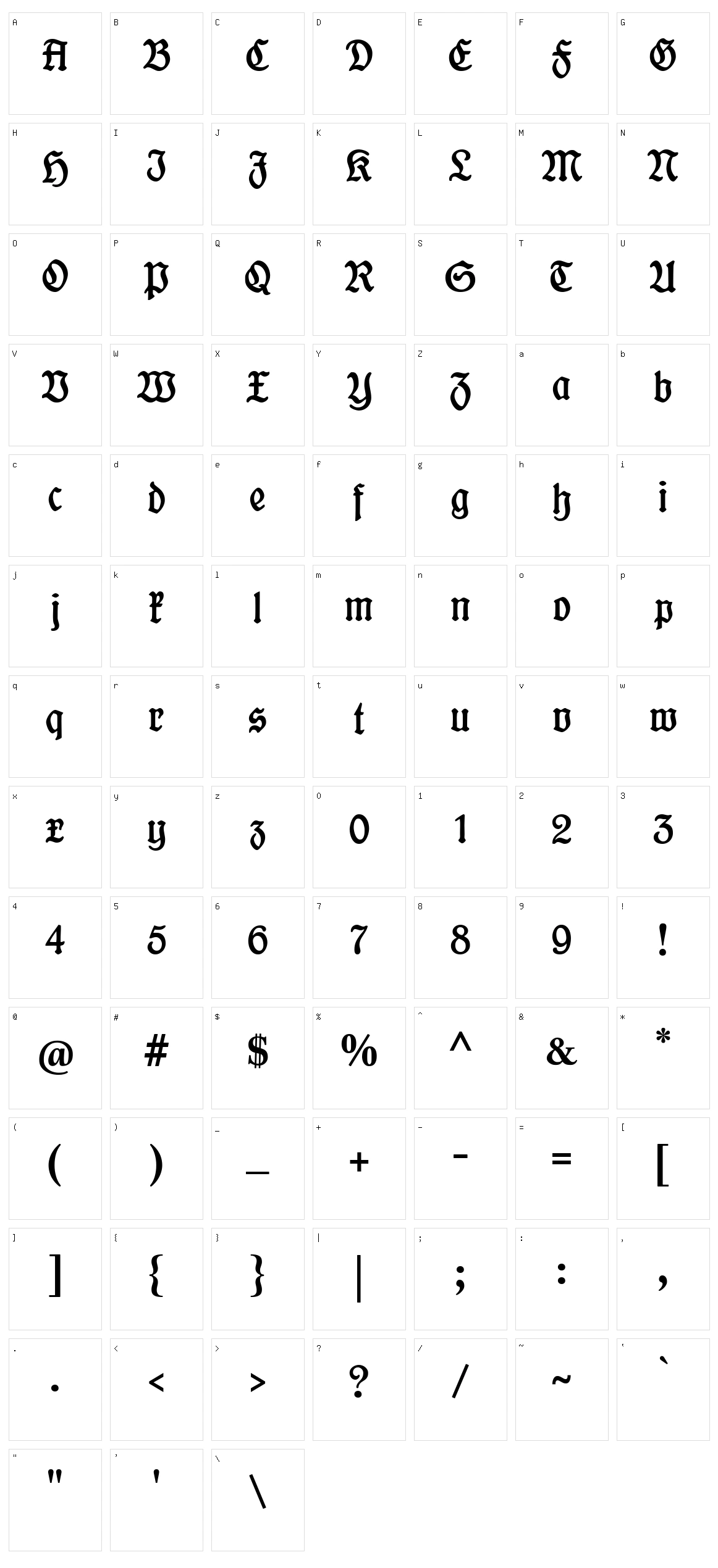 CAT Professor Krause Fraktur Character Set