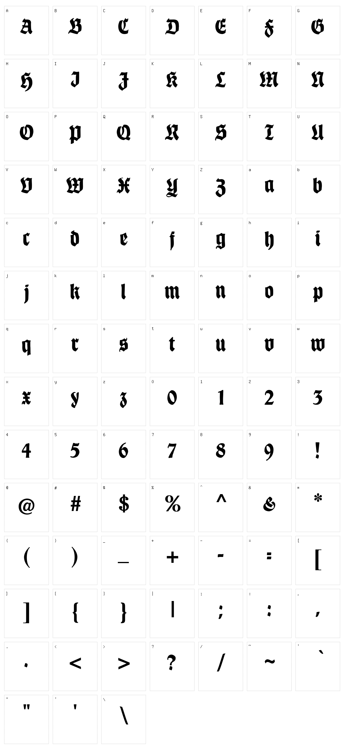CAT Schmalfette Thannhaeuser Character Set