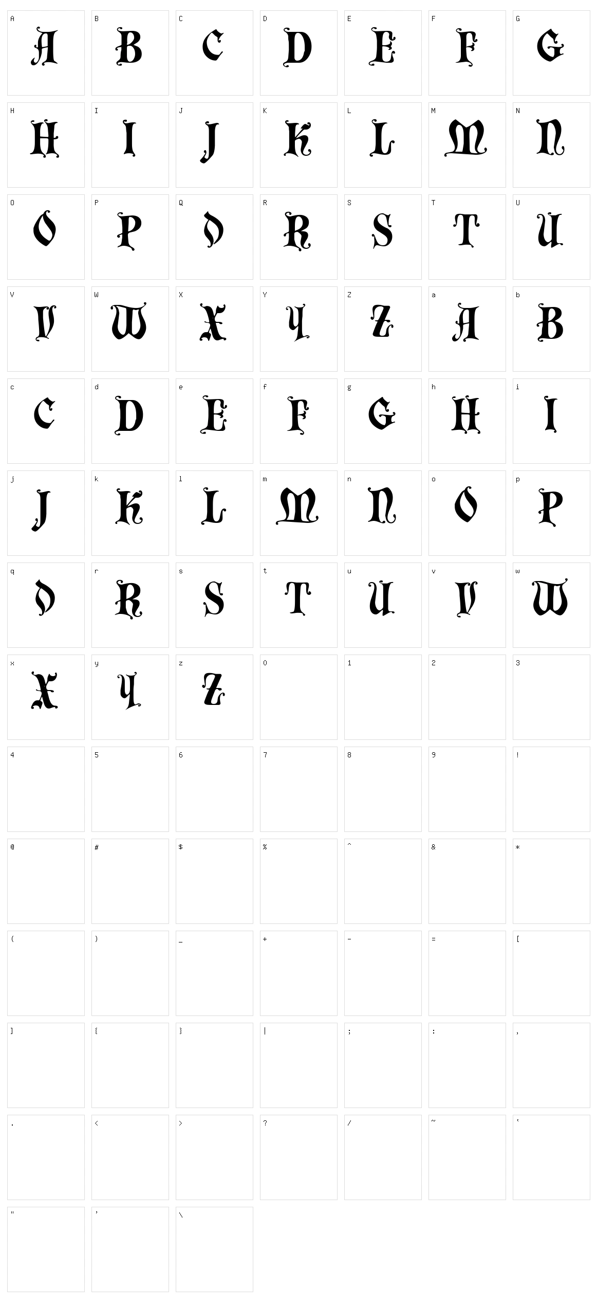 Chaillot Character Set