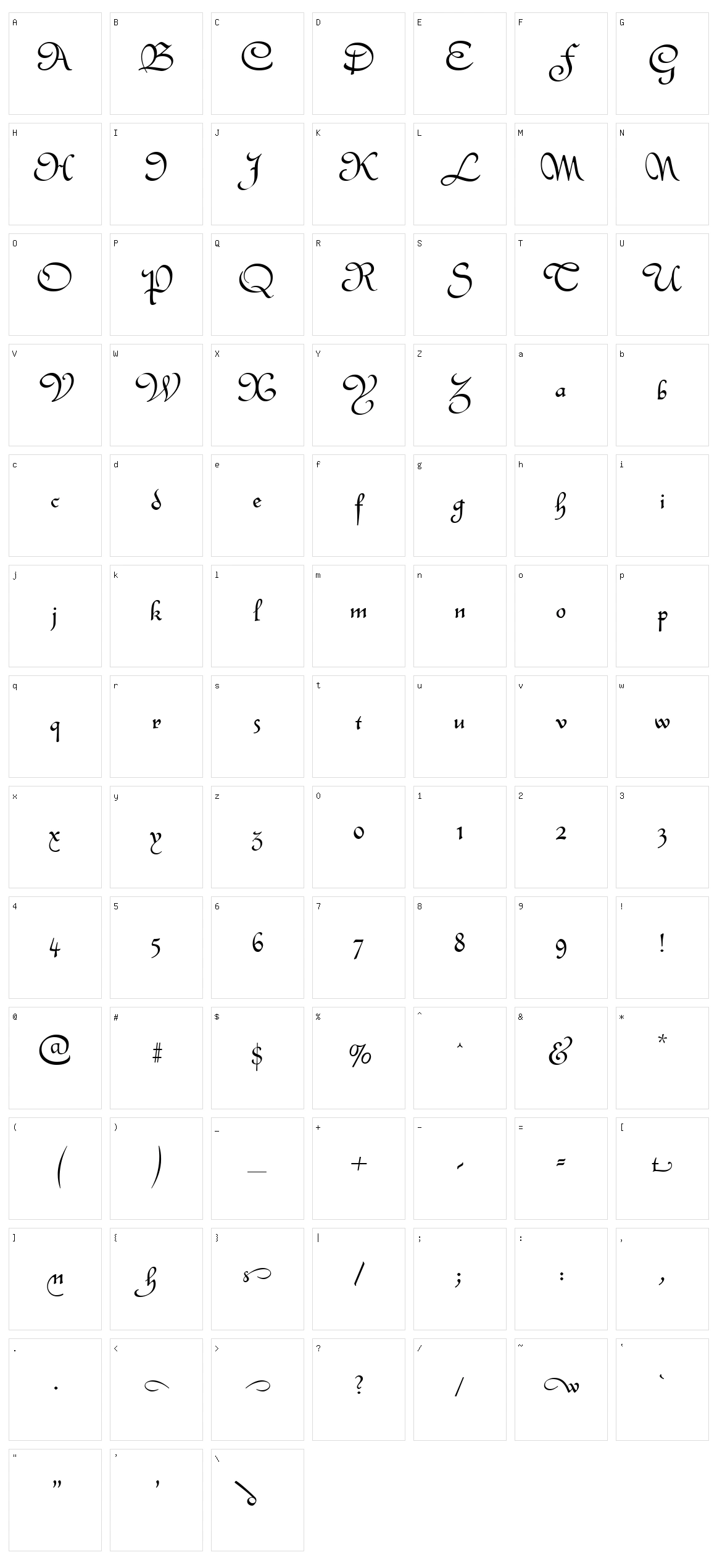 Civitype FG Character Set