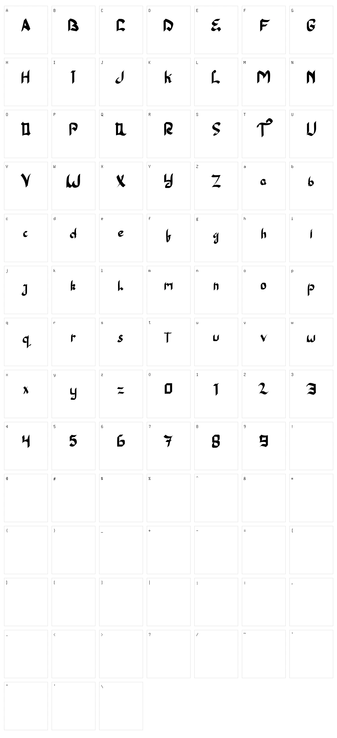 Claudia Character Set