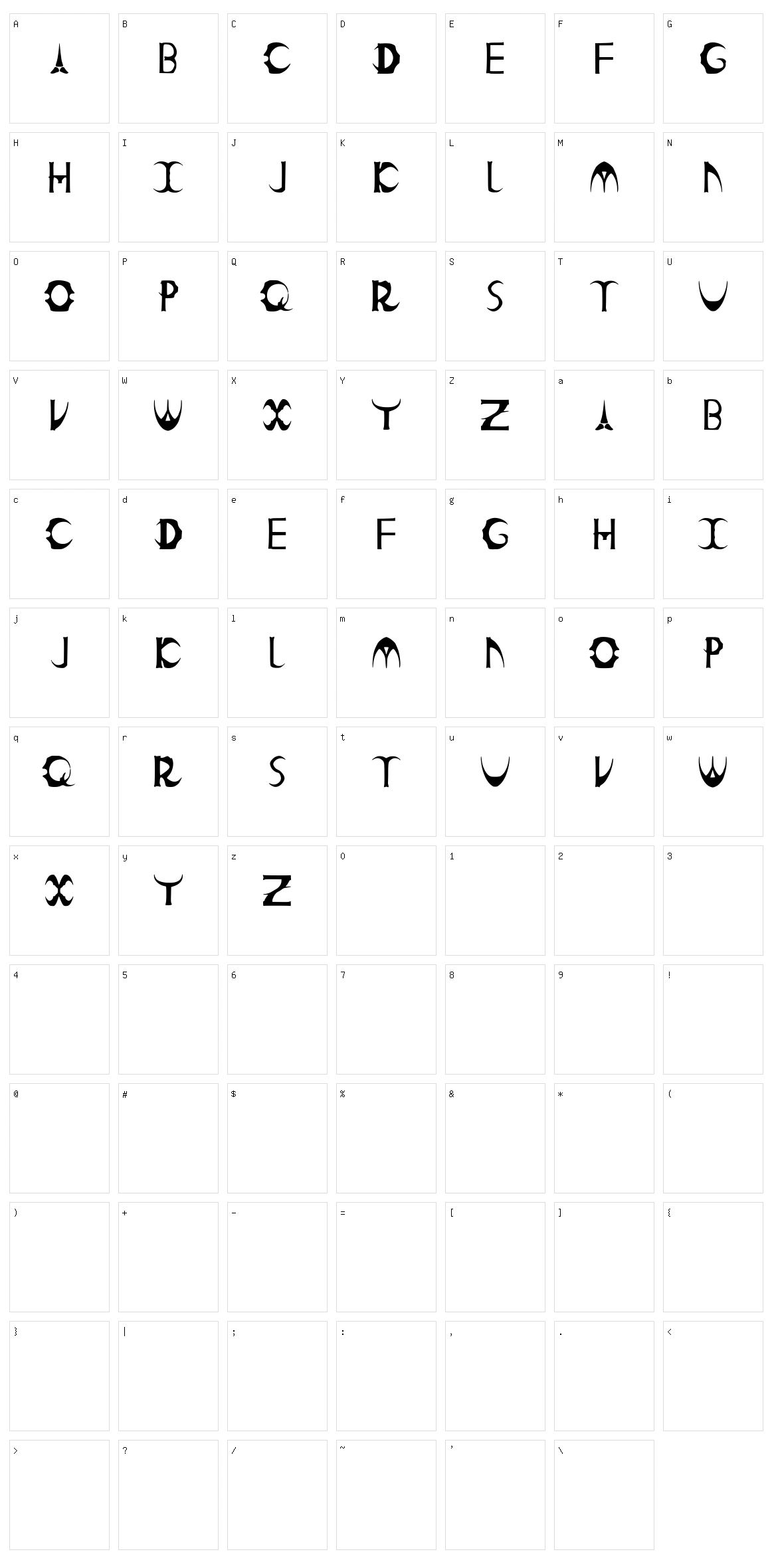 Count Kinski Character Set