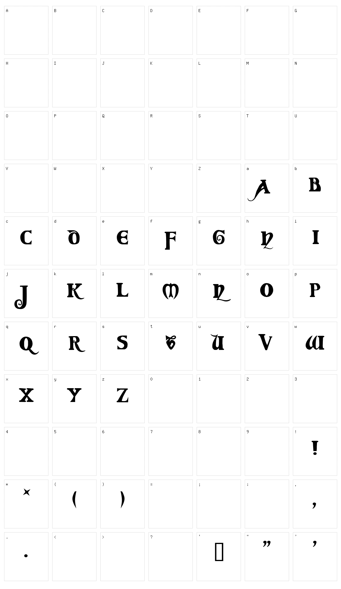 Coverack Character Set