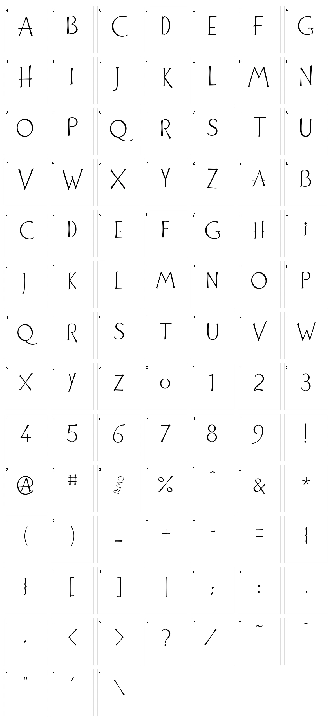 Cuivrerie Character Set