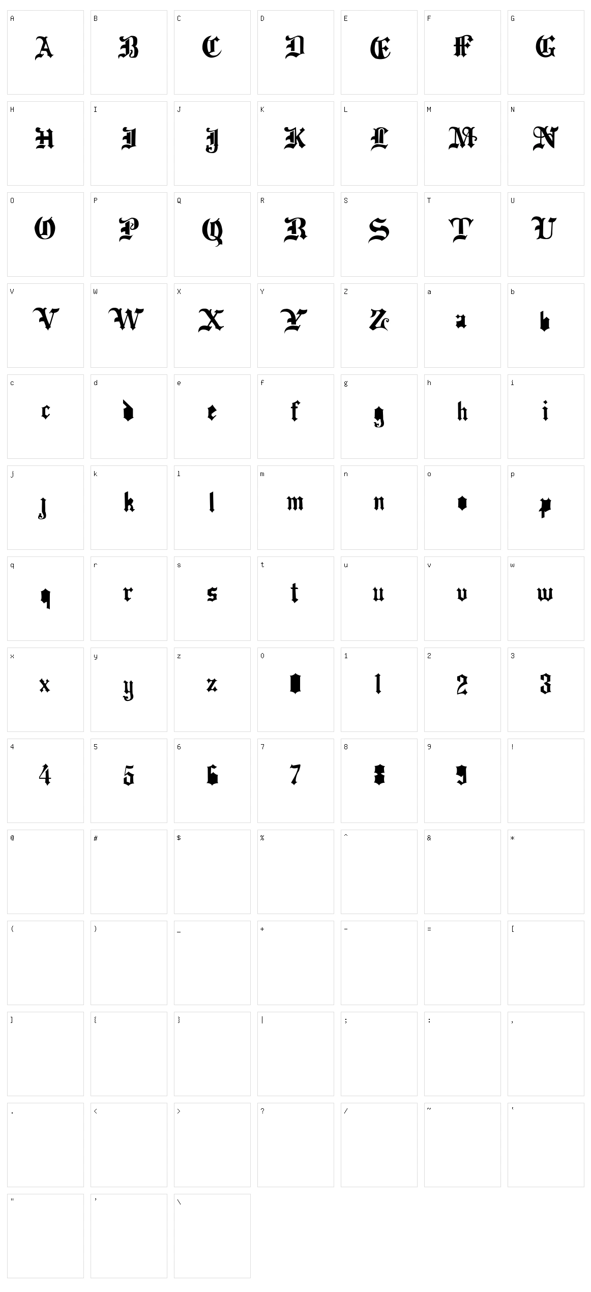 Drama Type Character Set