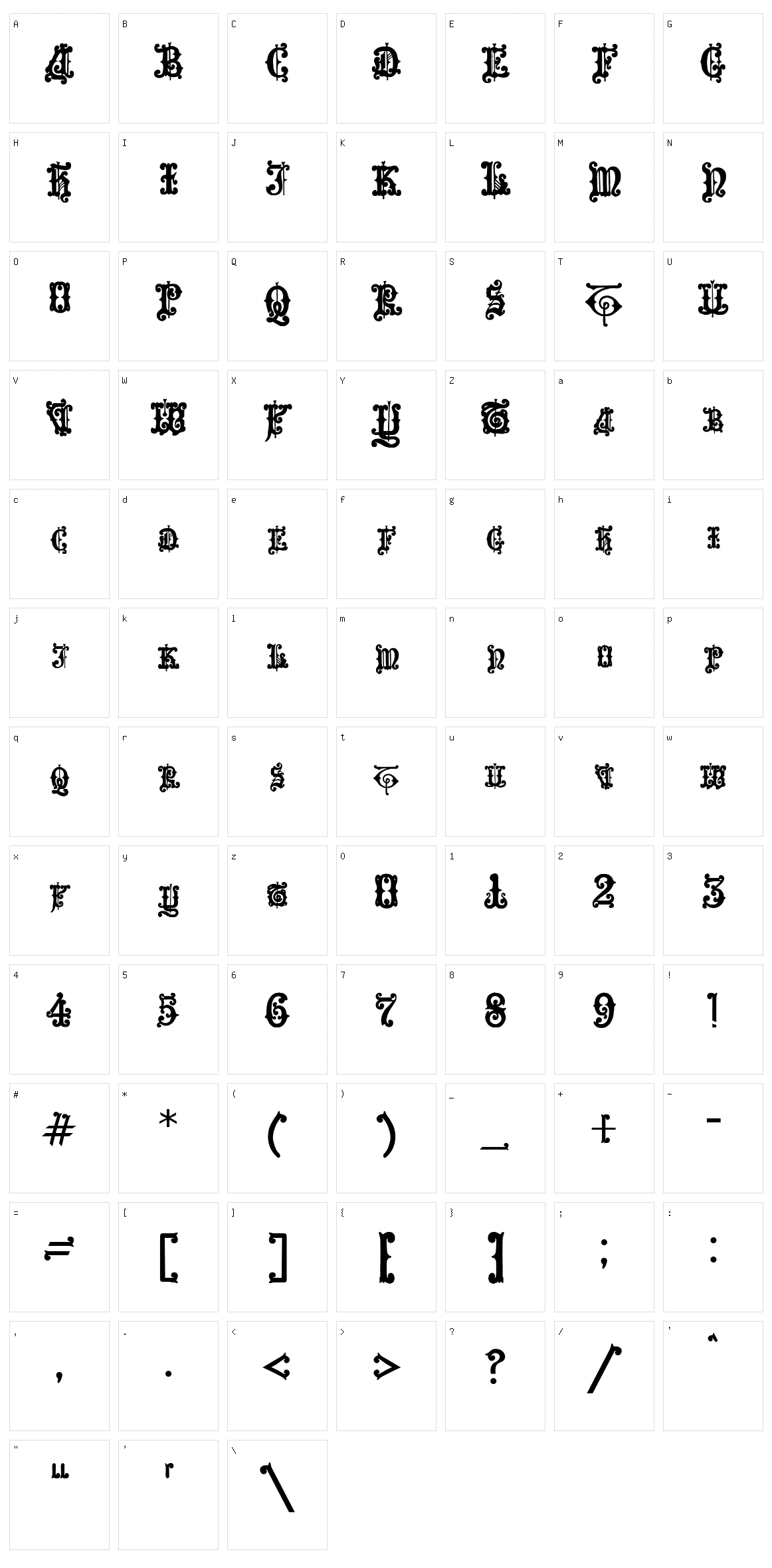Enchiridion Character Set
