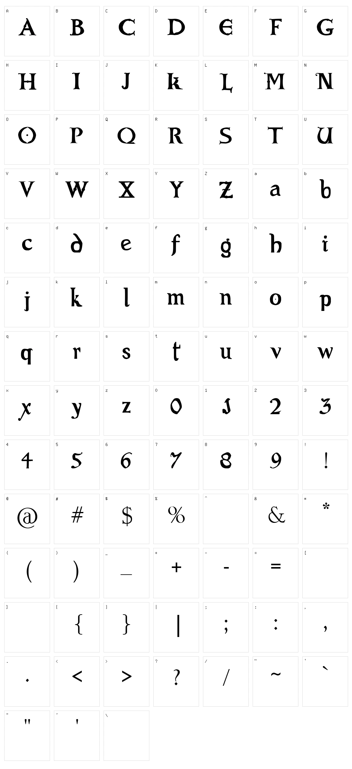 Evil Bible Character Set