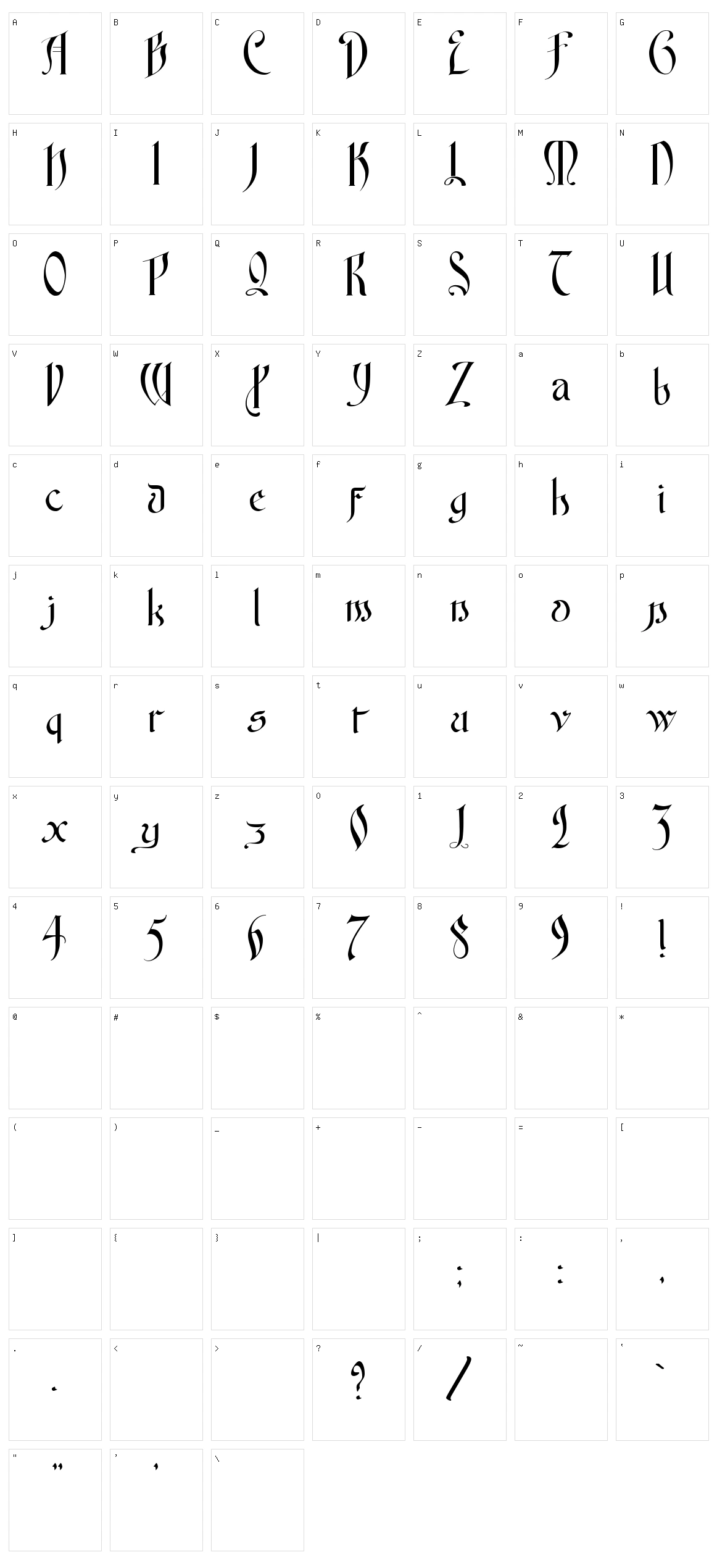 Fontenay Fancy Character Set