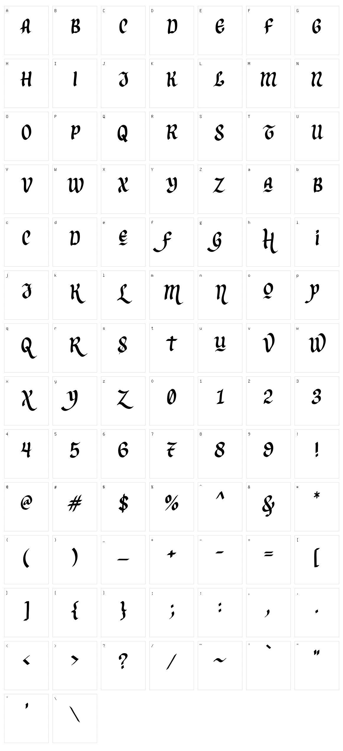 Forestine Character Set