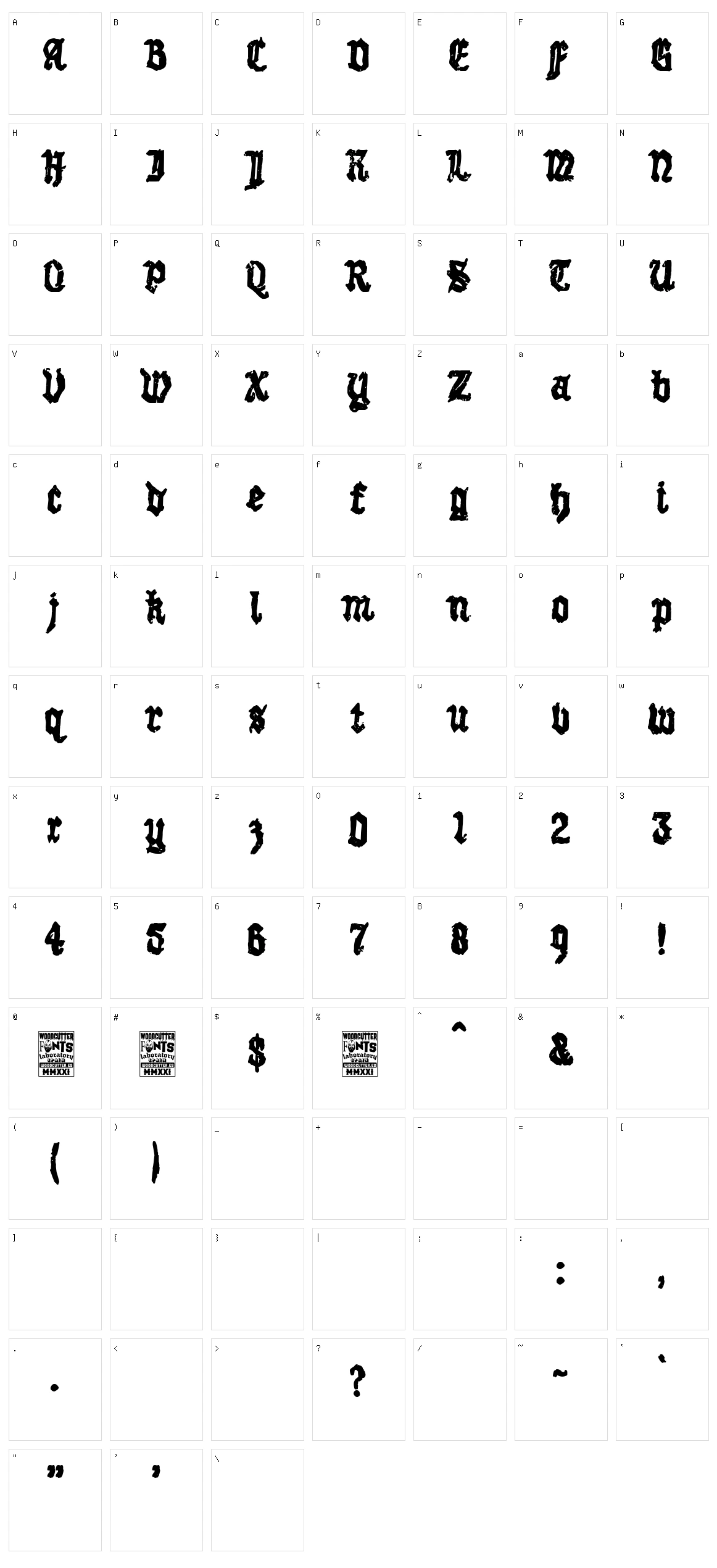 Gothic Mother Character Set