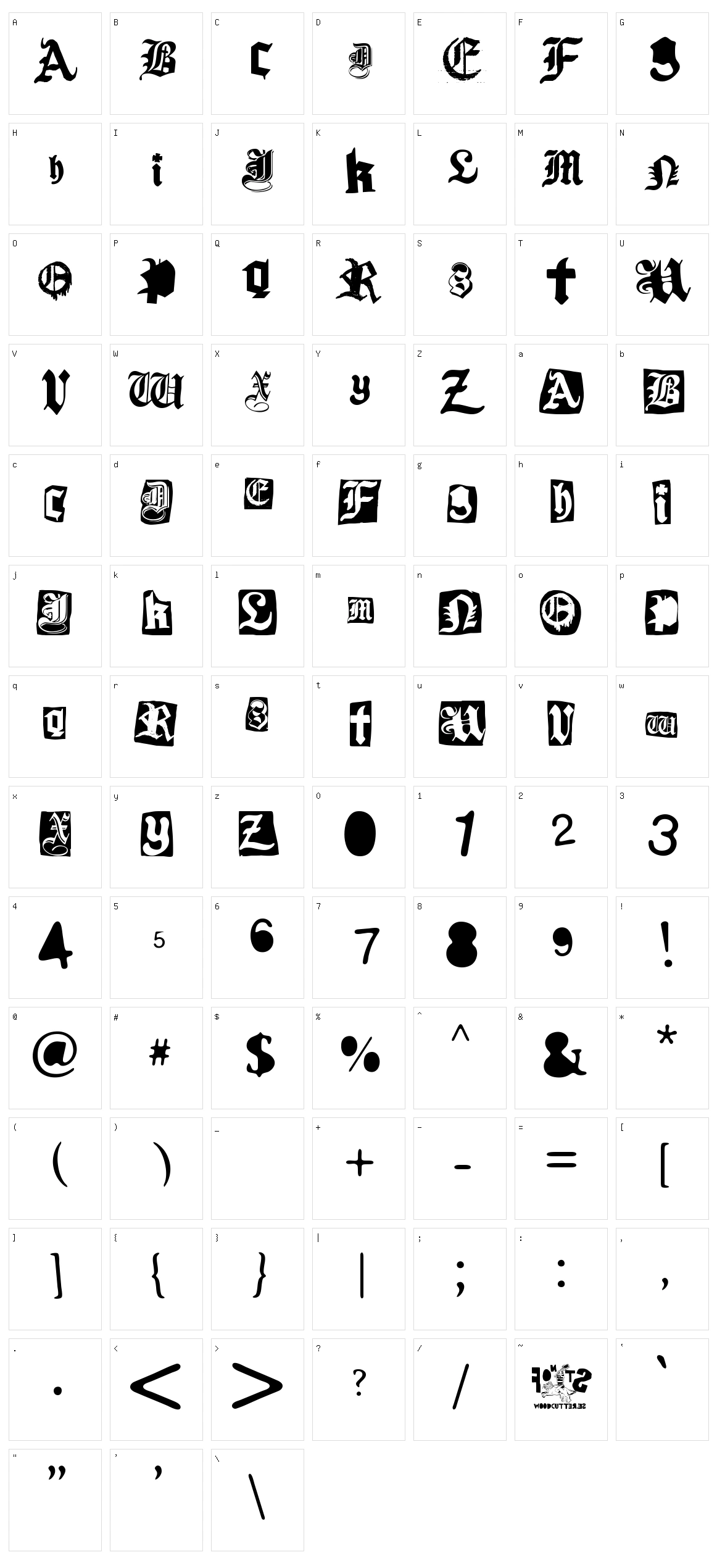 Gothic Punk Character Set