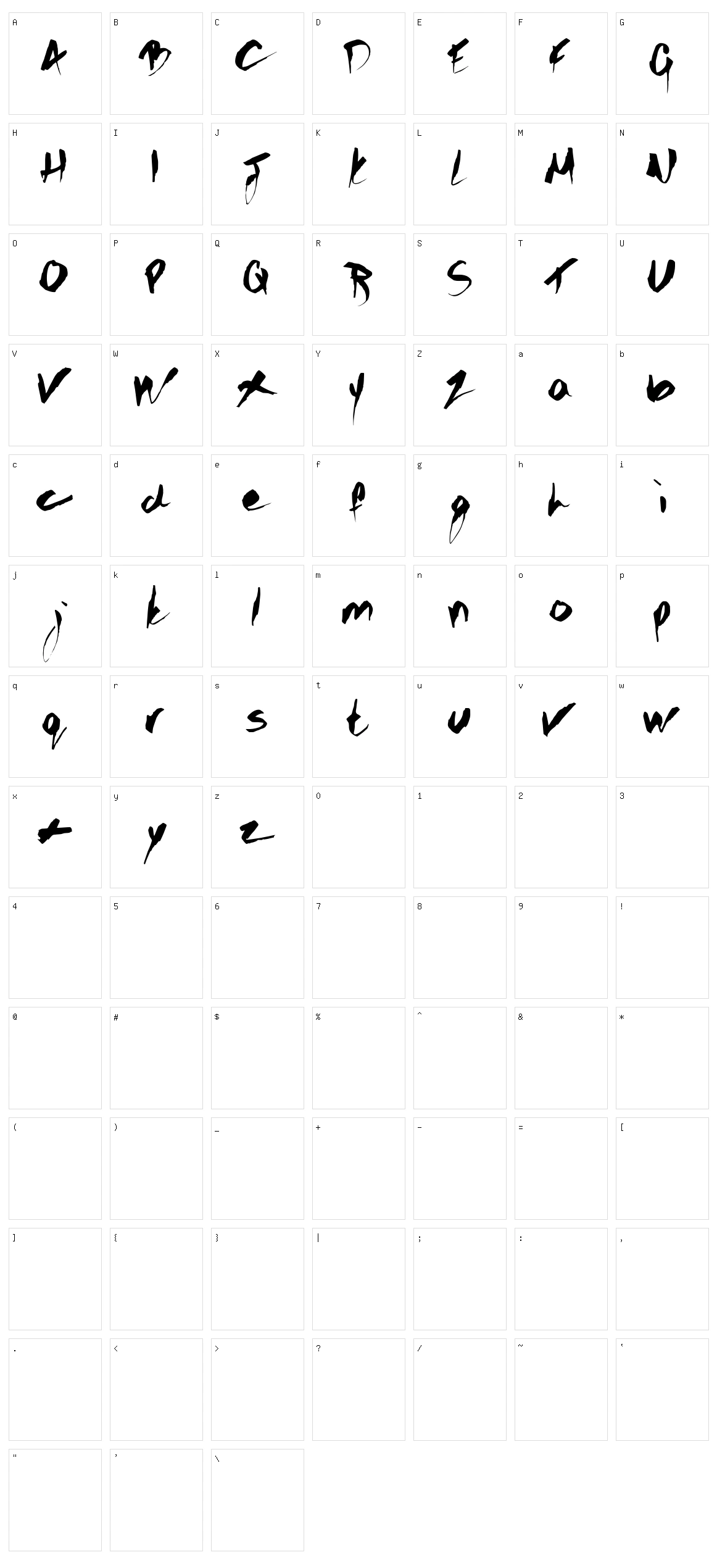 Gothic Scribble Character Set