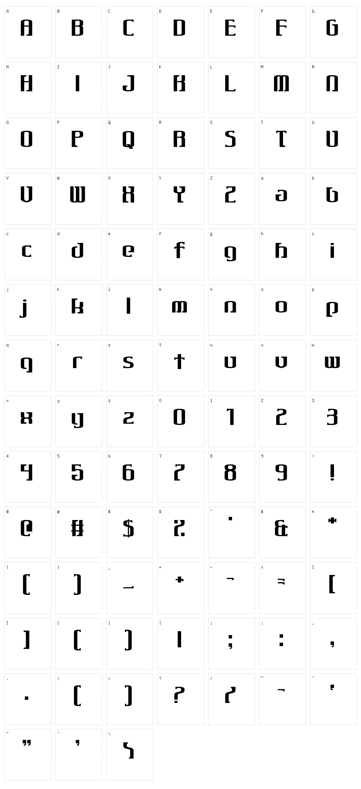 Gothiqua Character Set