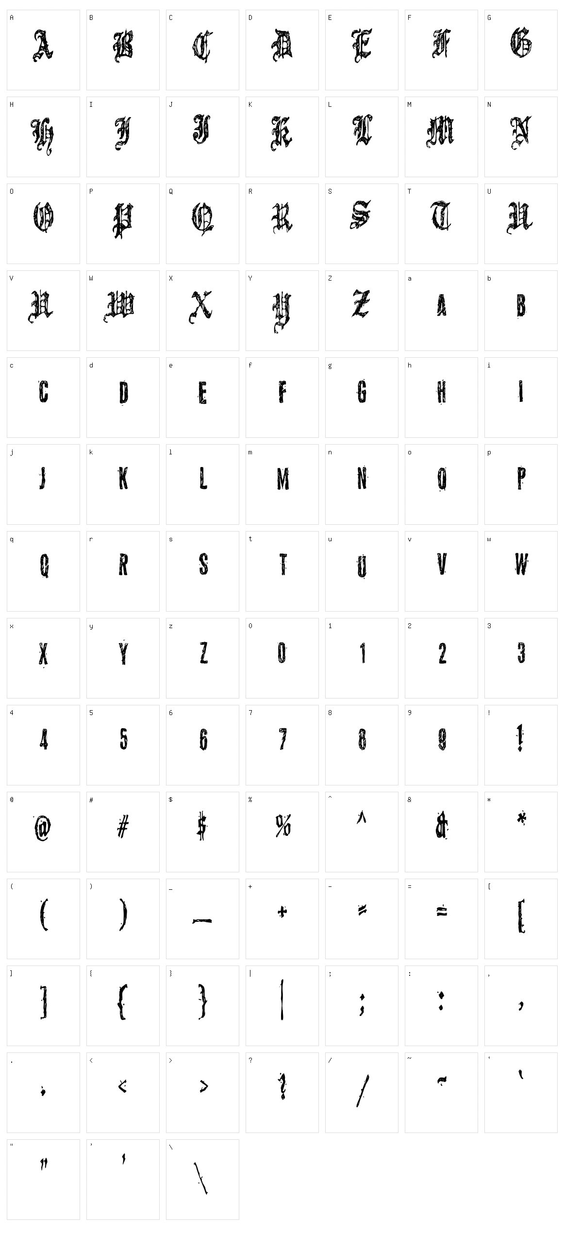 Grymmoire Character Set