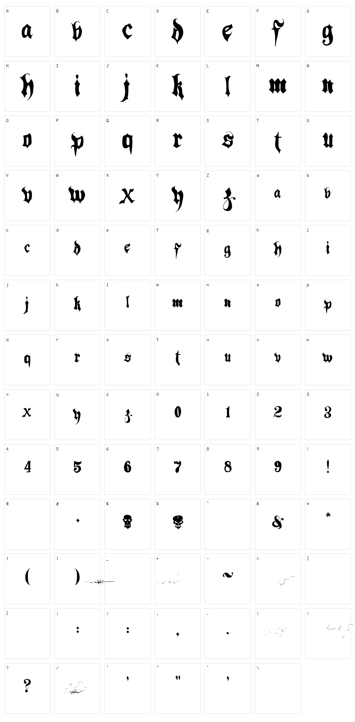 Hacjiuza Character Set