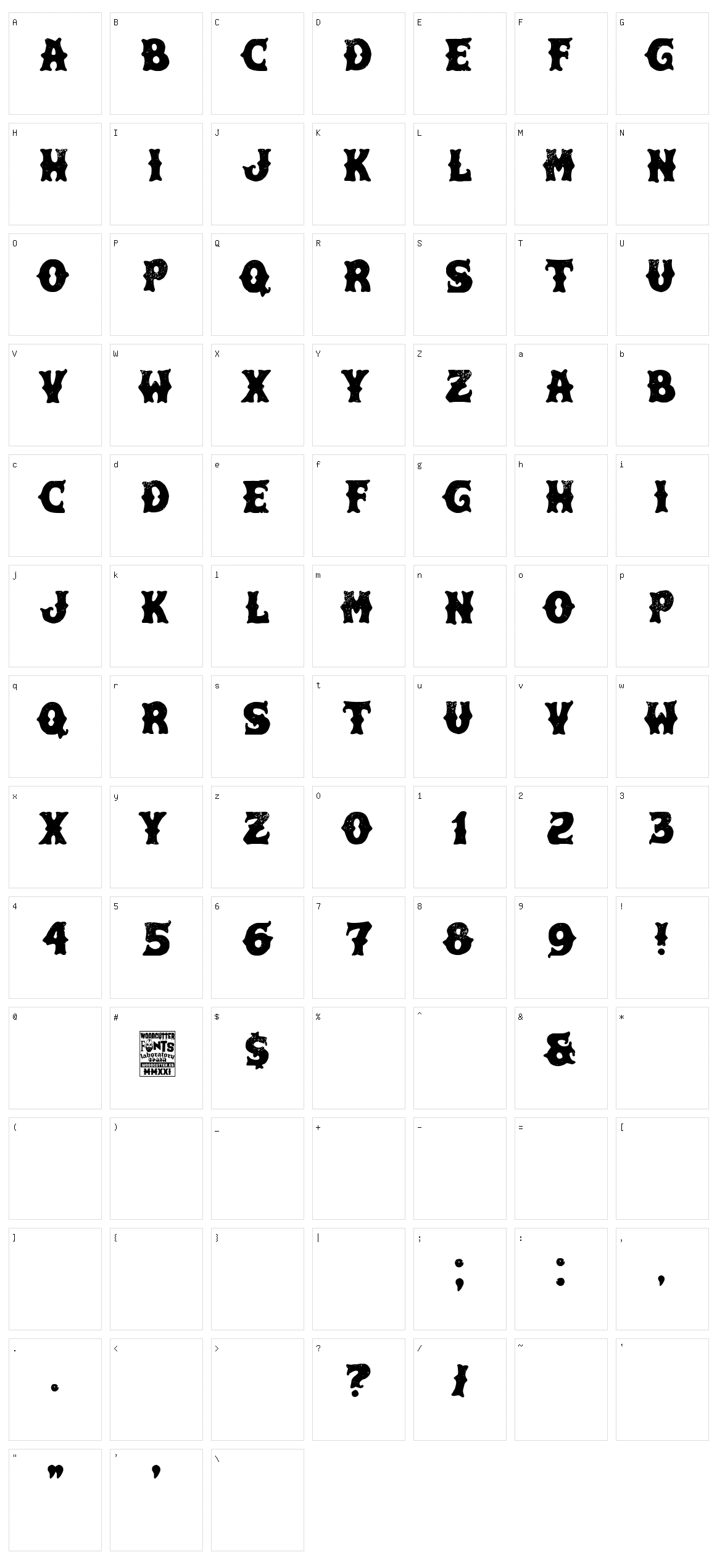 Hard & Fast Co. Character Set