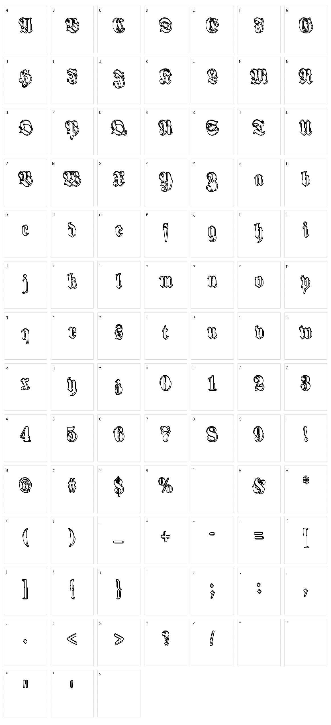 Harmaa Perkele Character Set