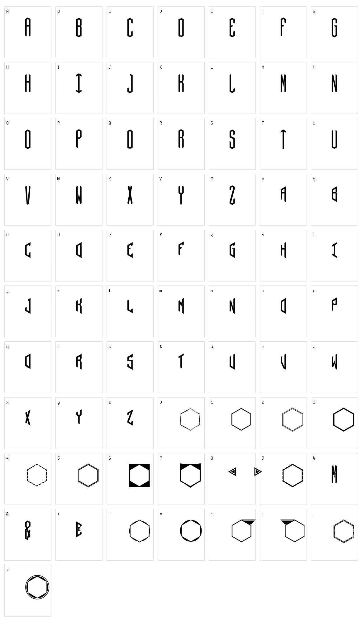 Hex Character Set