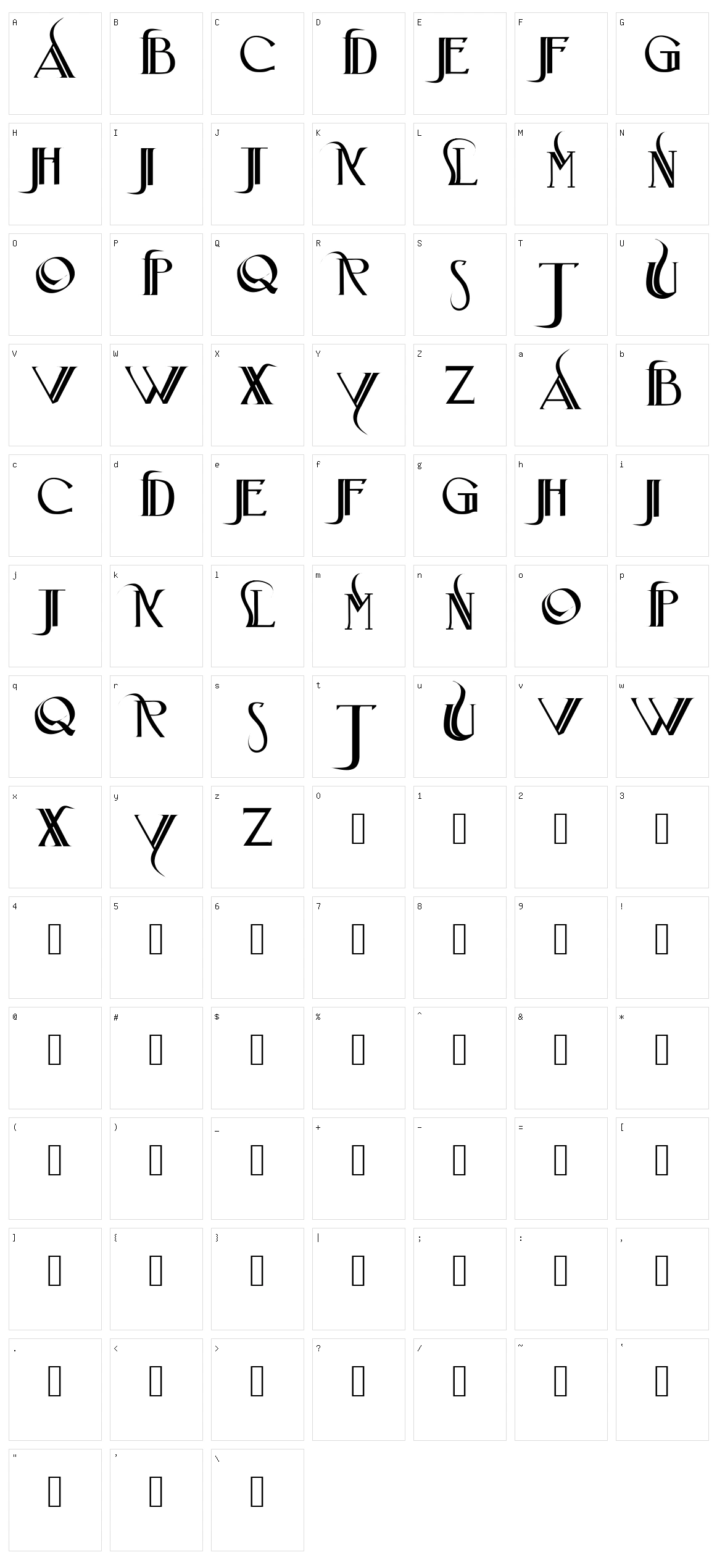 Iniciatica Character Set