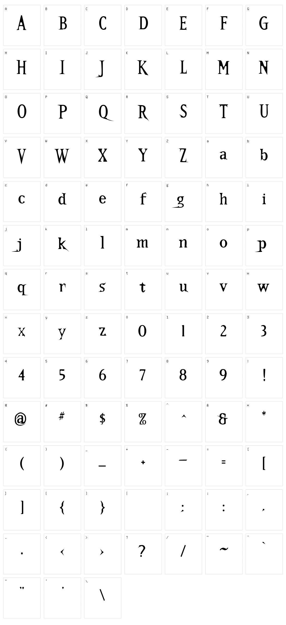 Kallamar Character Set
