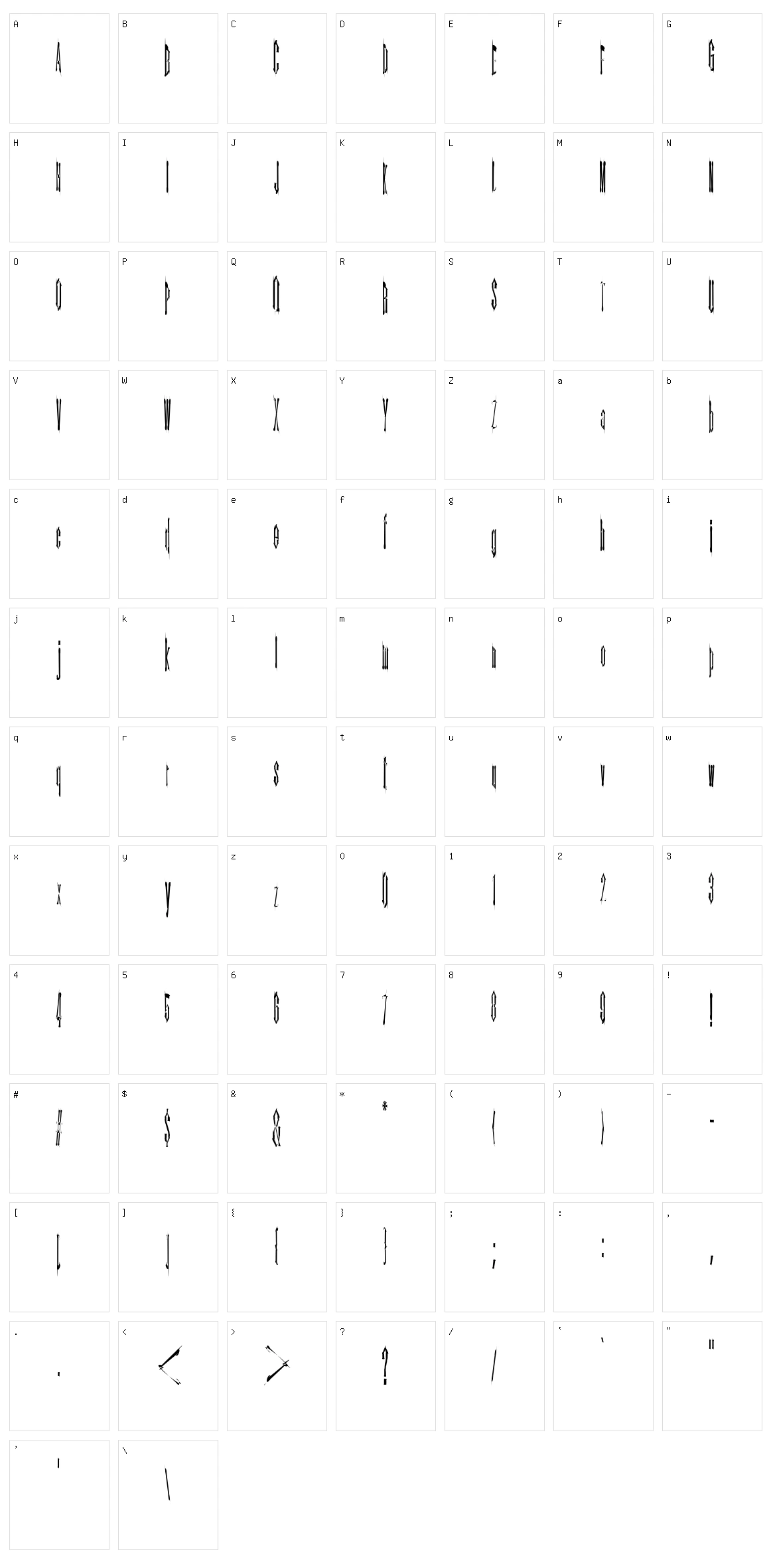 Kinderfeld Character Set
