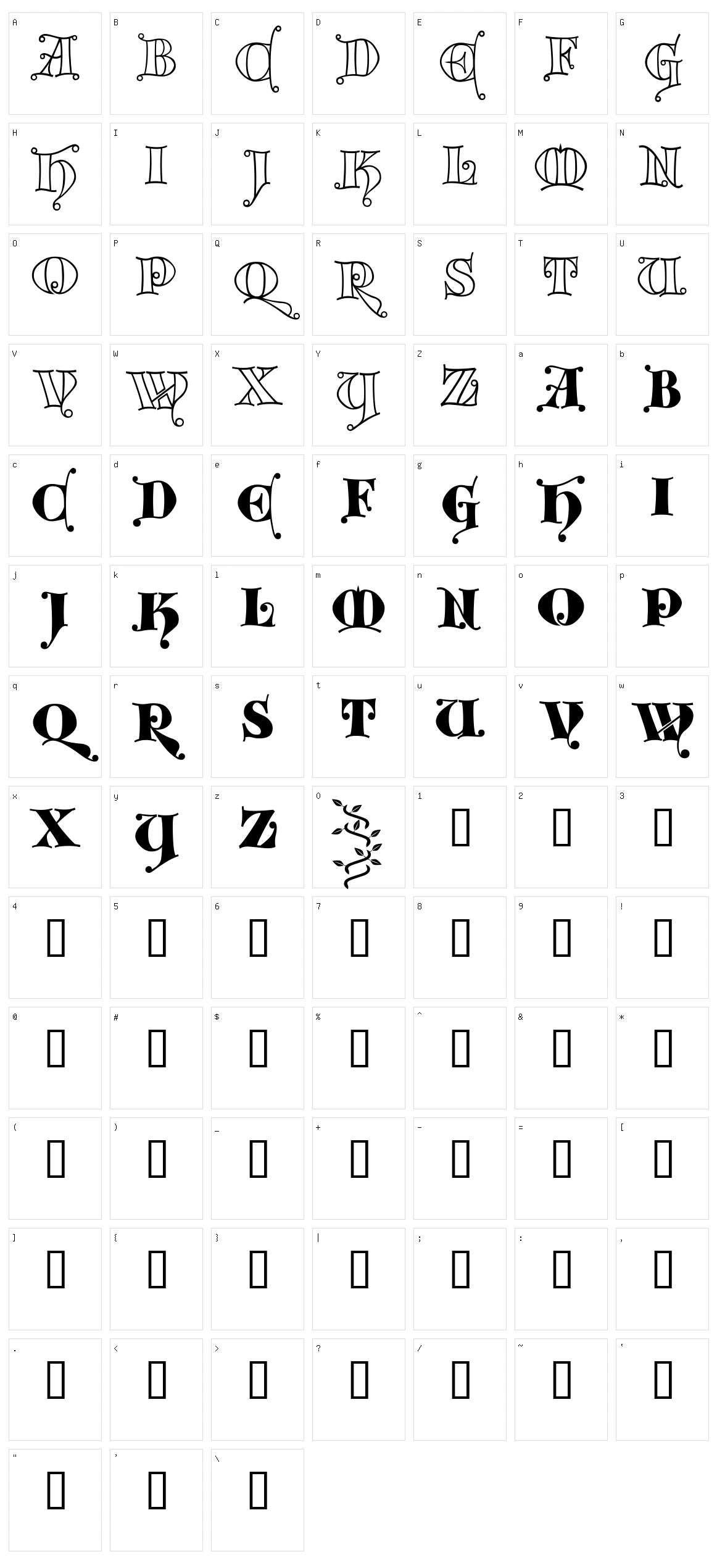 Kingthings Versalis Character Set