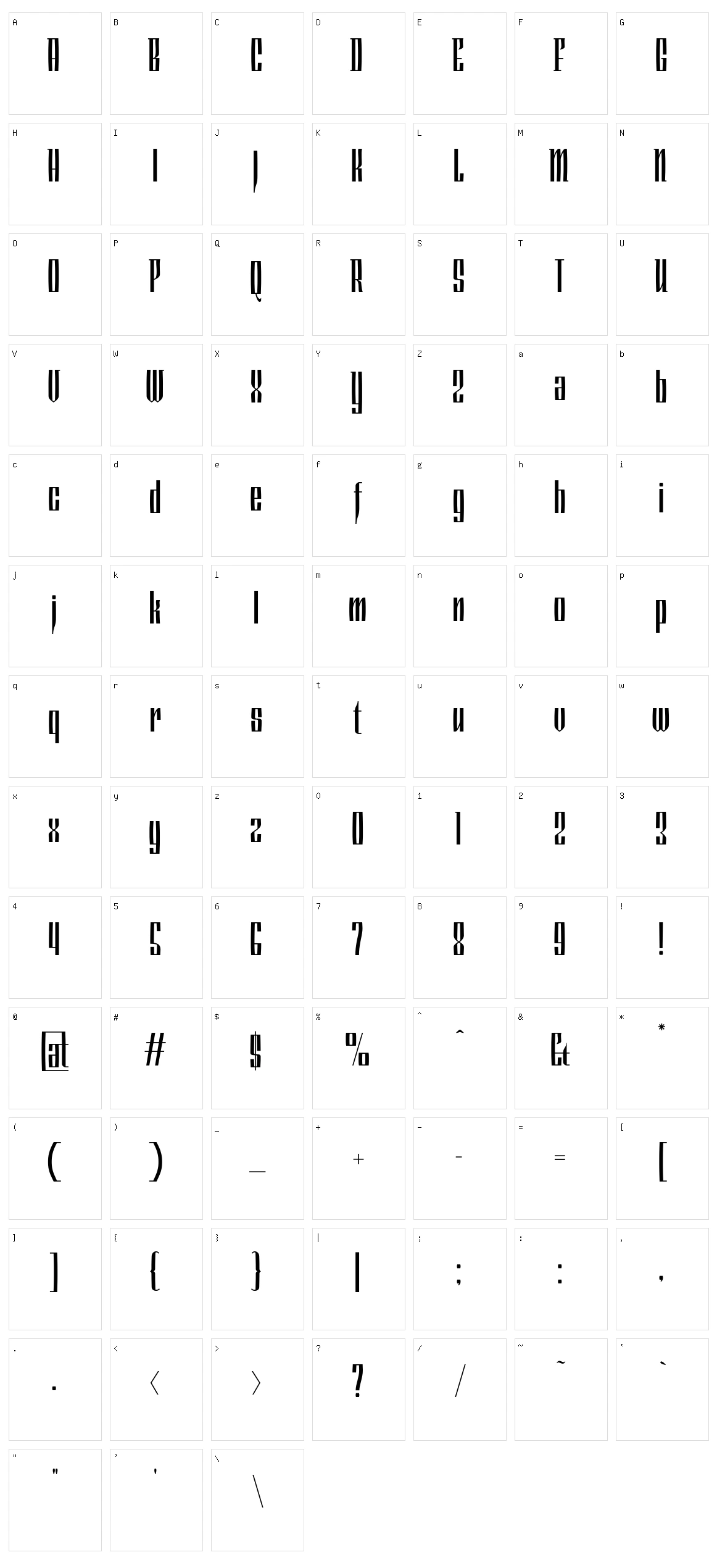 Kroegbainder Character Set