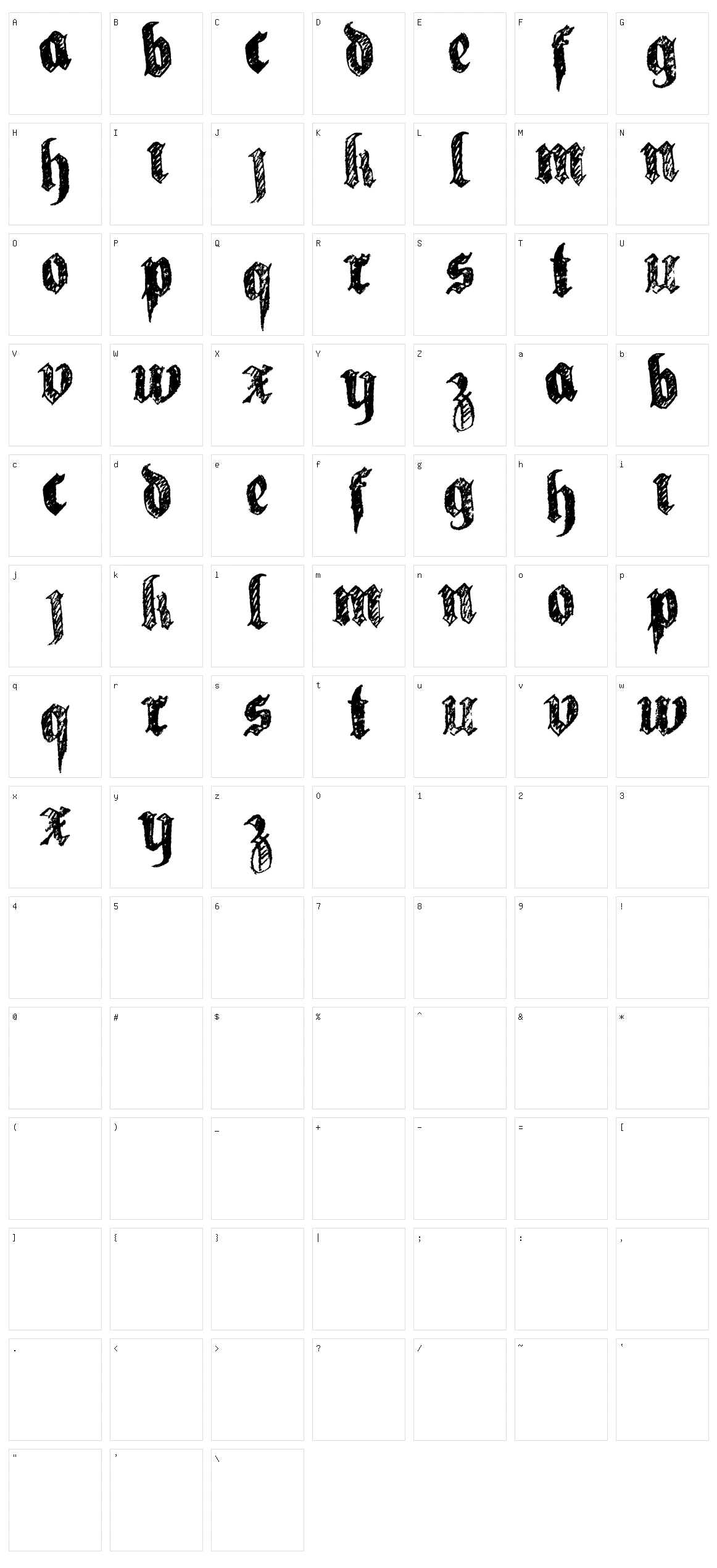 La Fraktouille Character Set