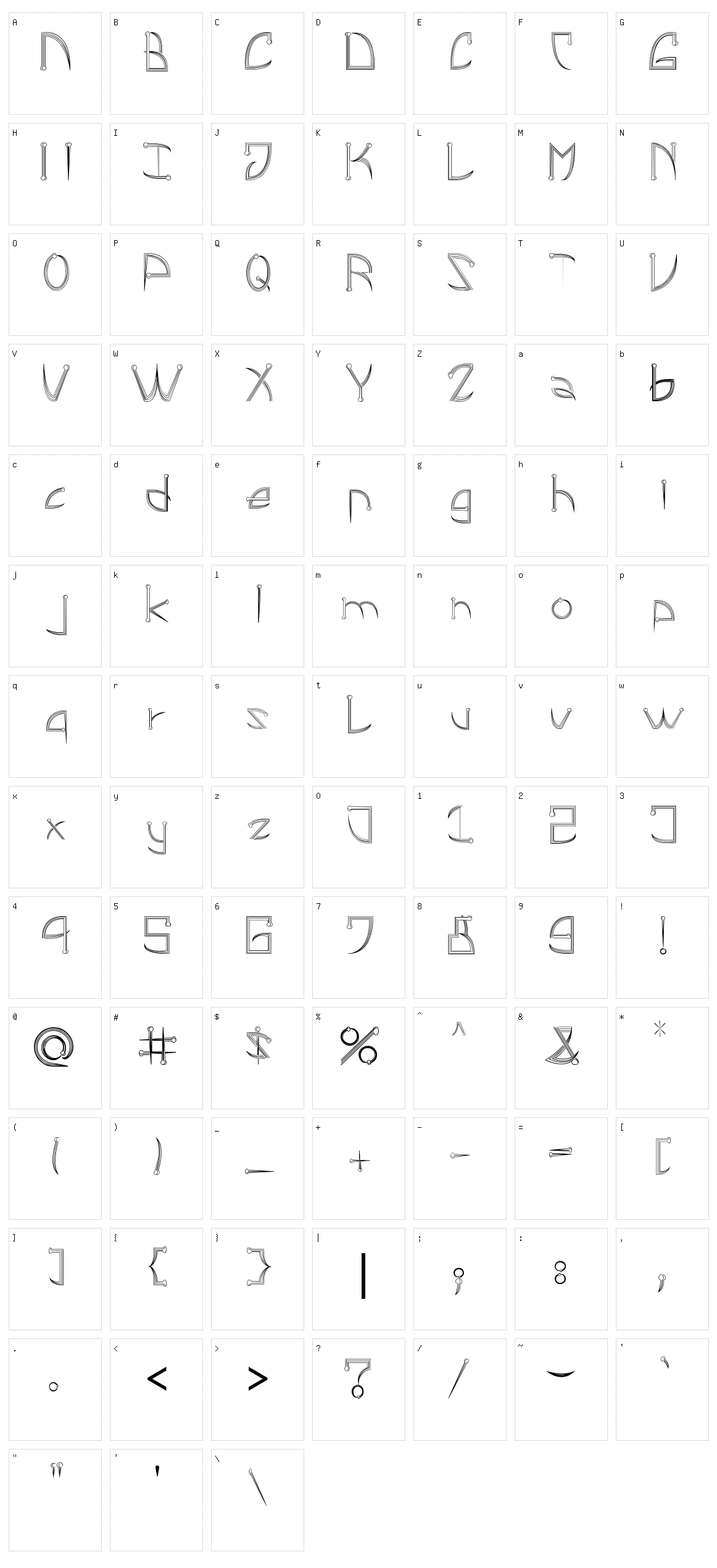Leonard Pirceng Character Set