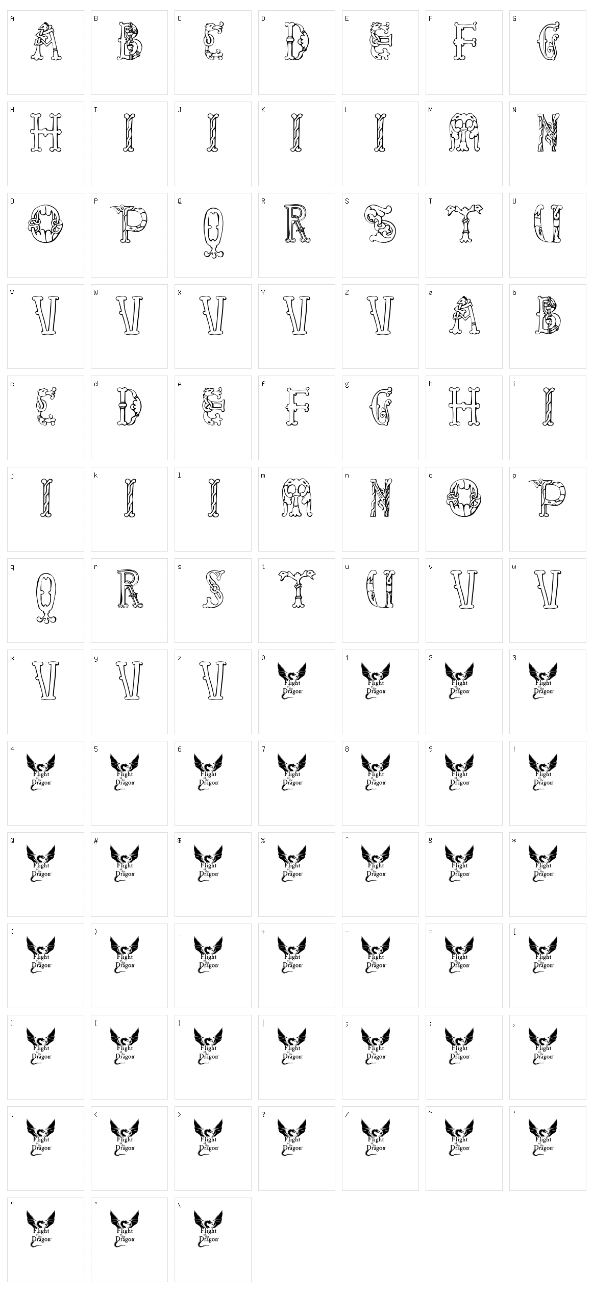 Library of Minerva, 9th c. Character Set