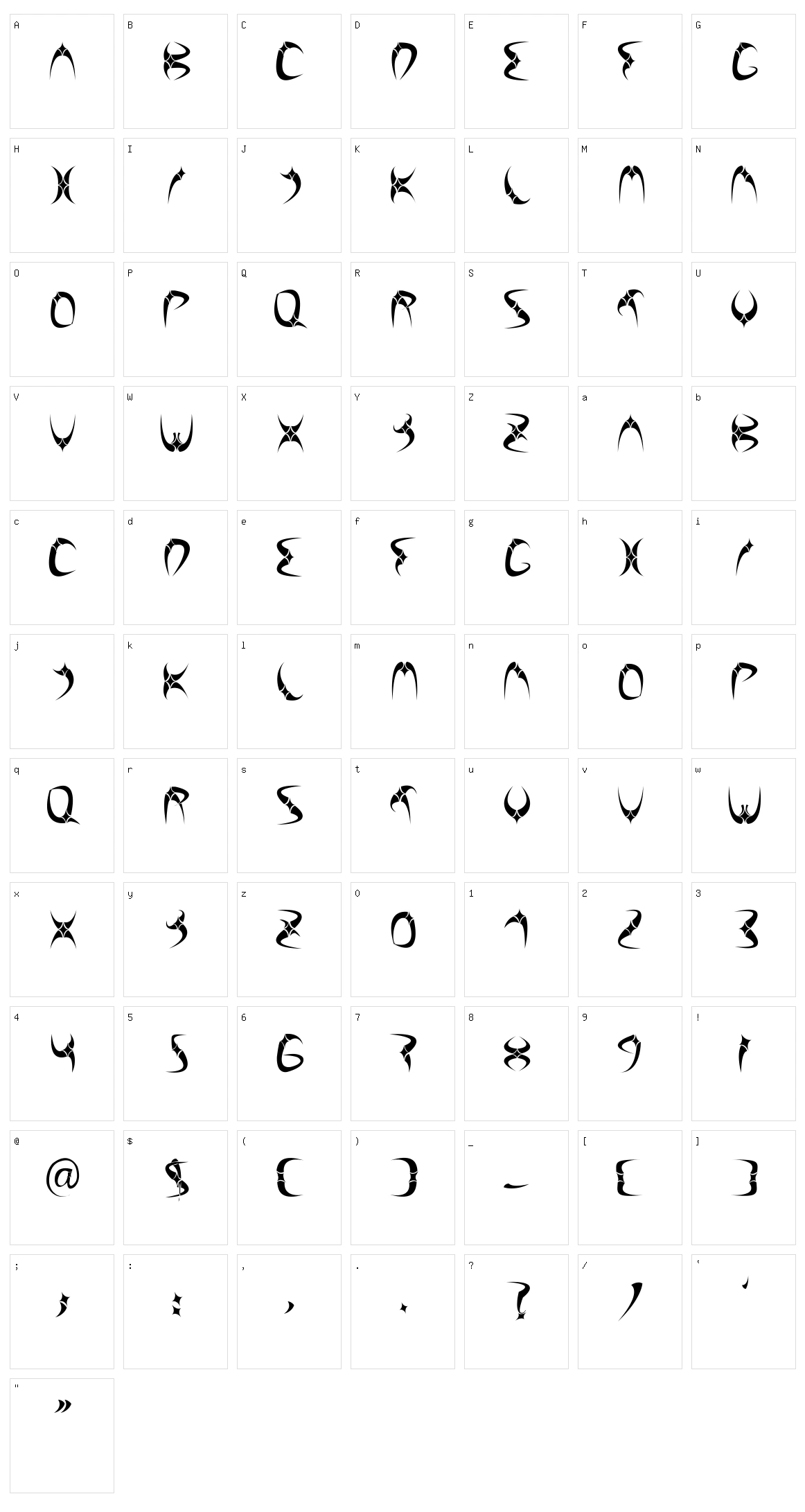 Lilith Character Set