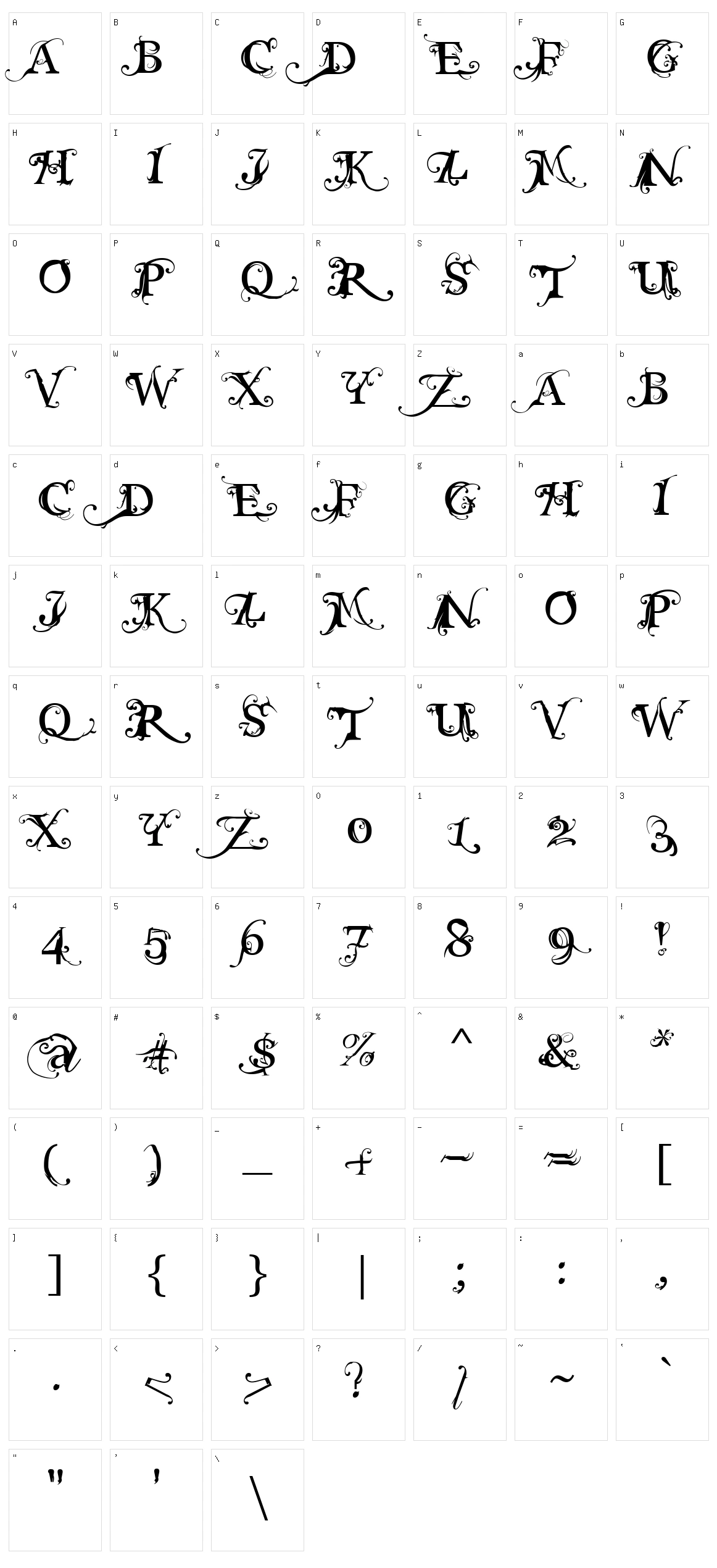 Macabra Character Set