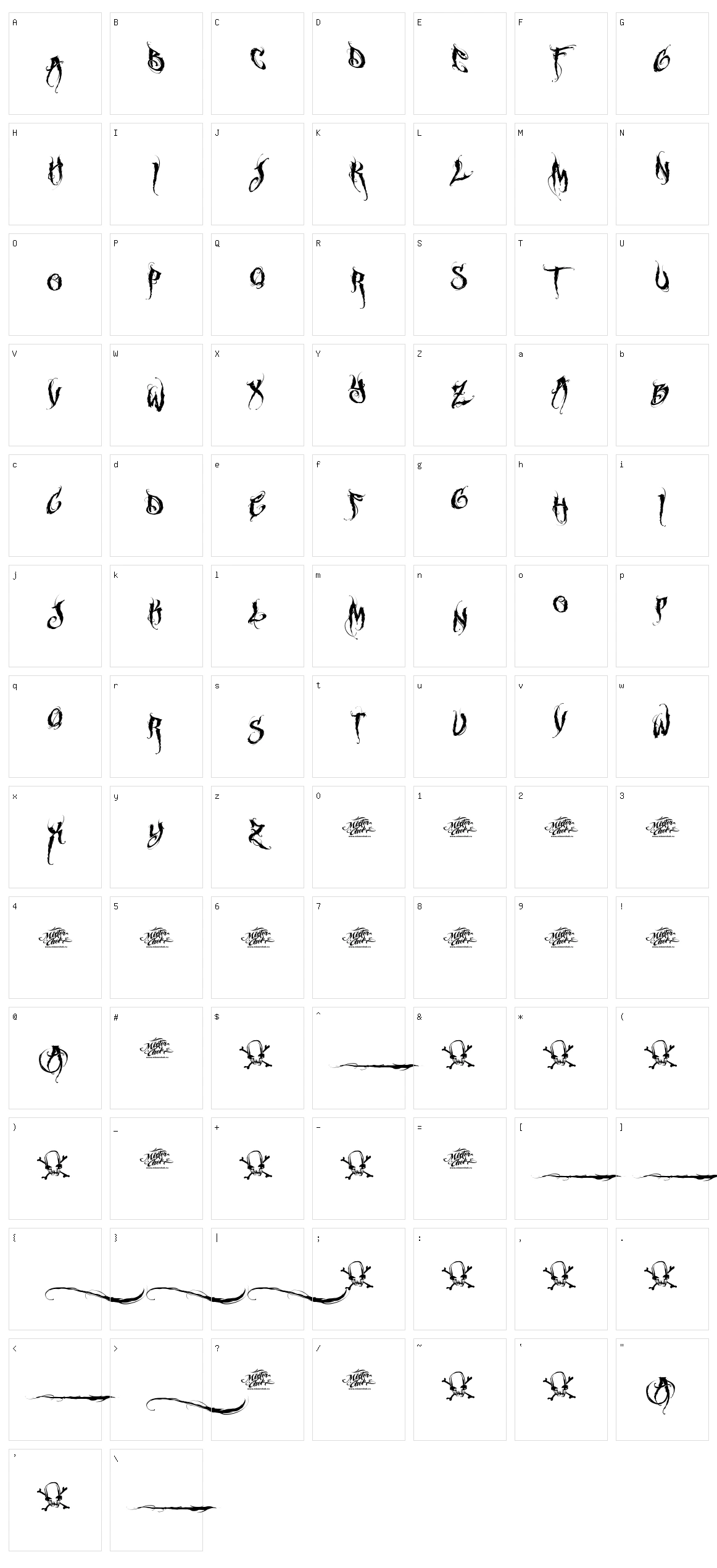 MCF Funera Character Set