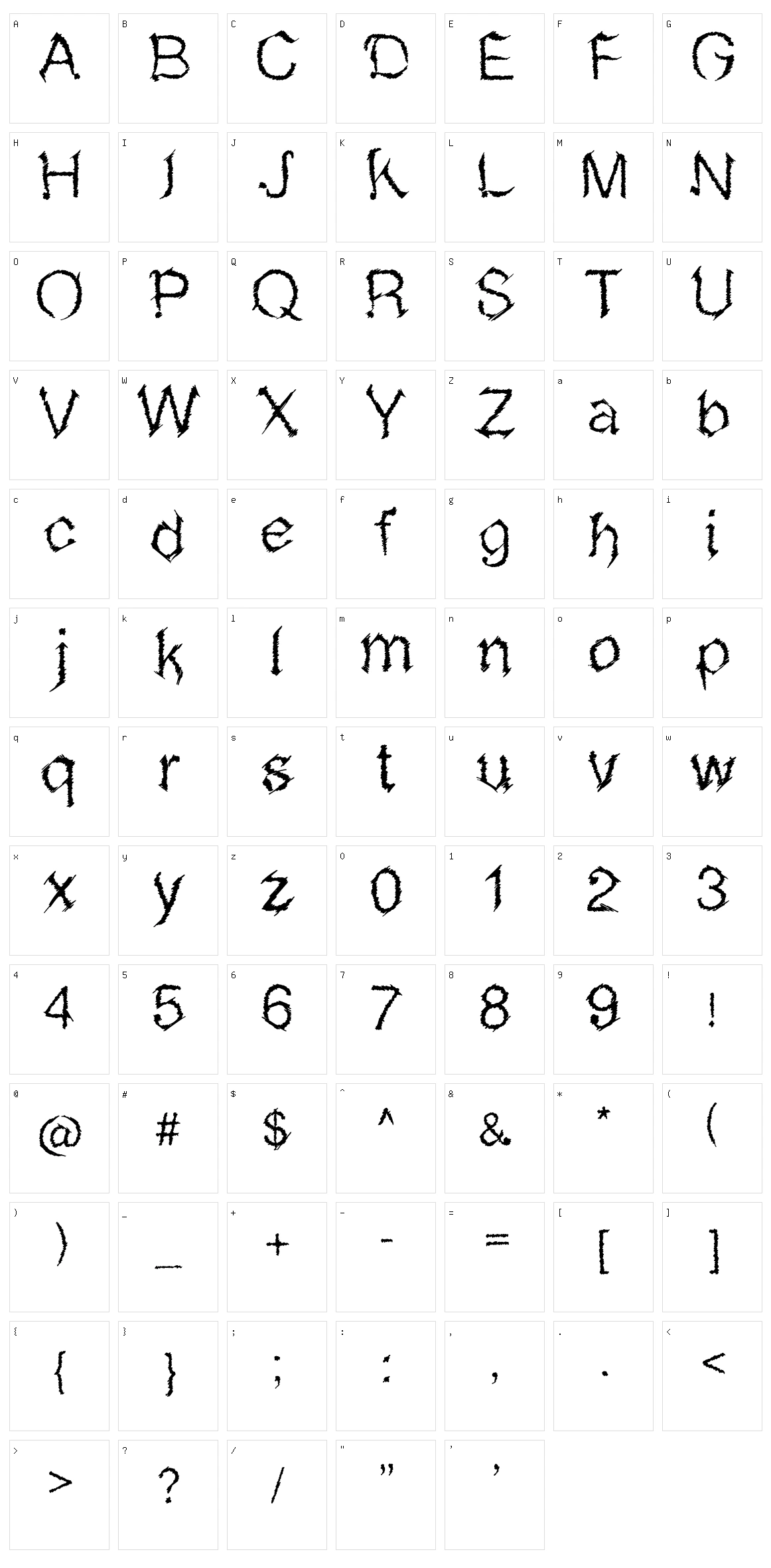 Metal Sketchvetica Character Set
