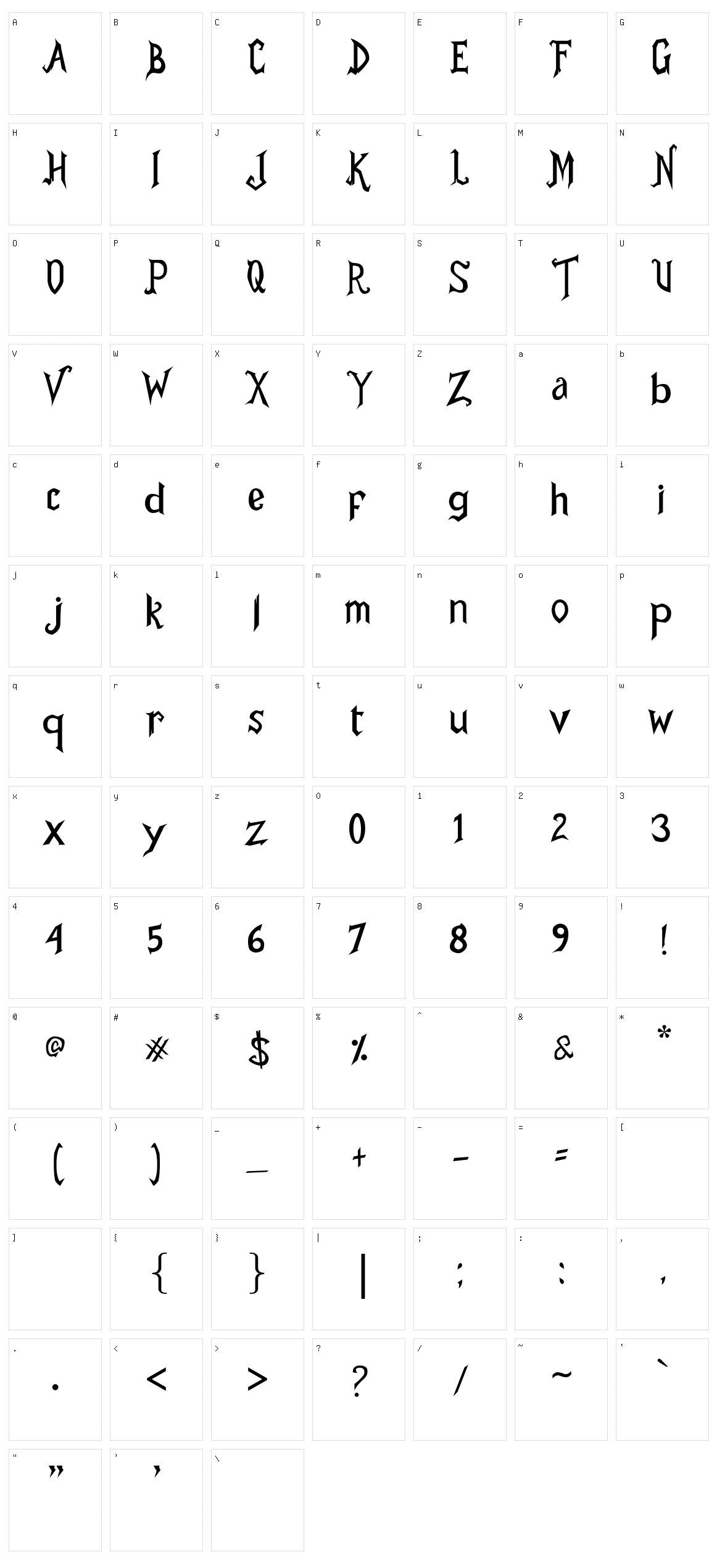 Mr.Draculle Character Set