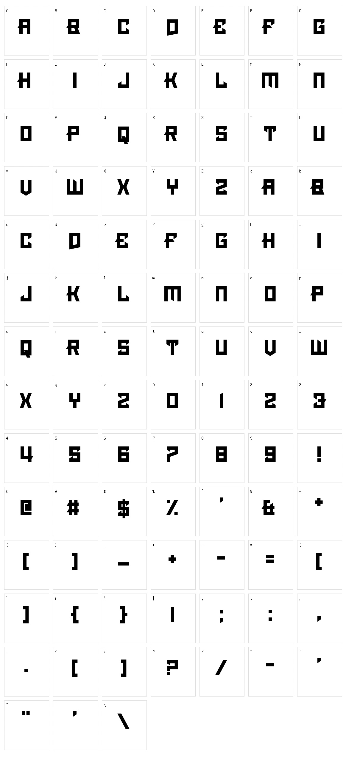 Pimlico Character Set