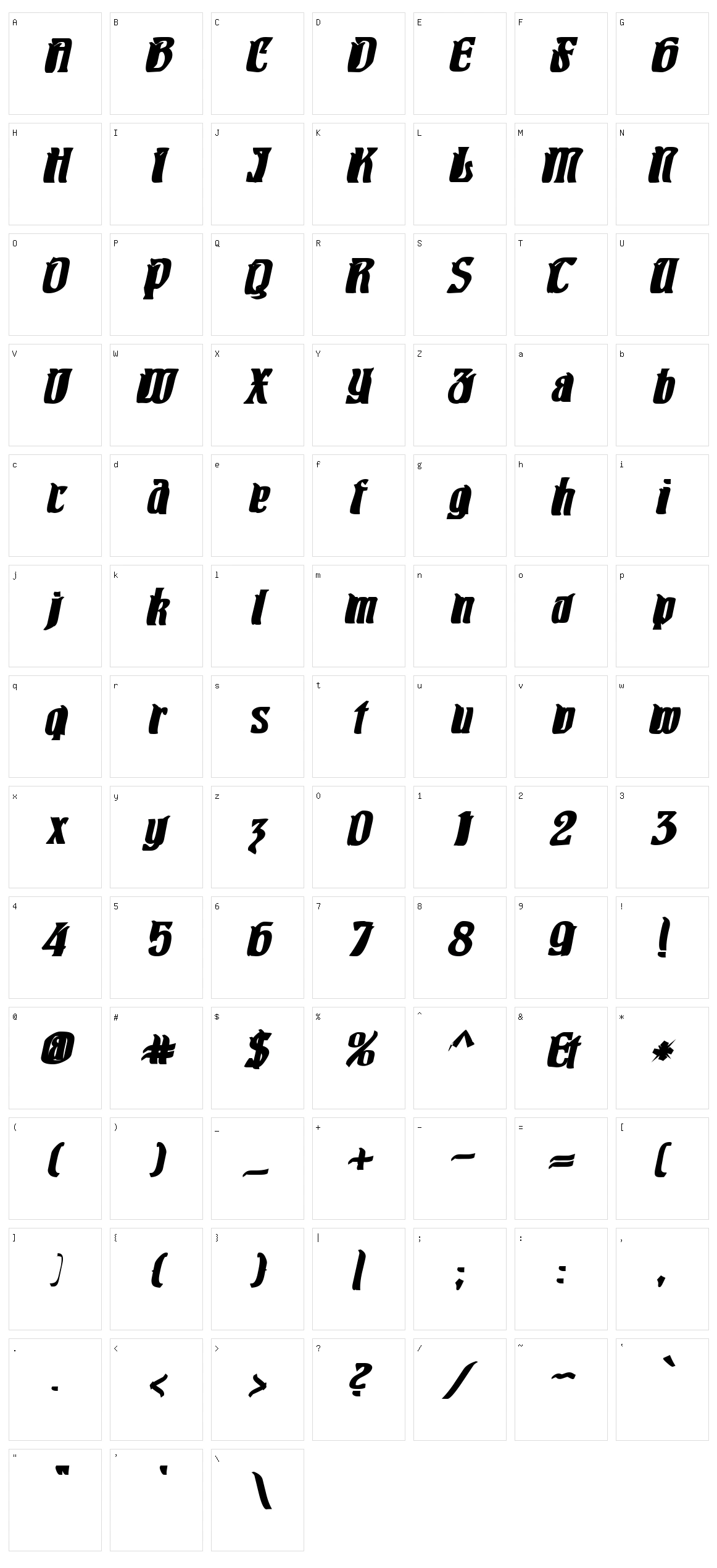 Pittoresk Character Set
