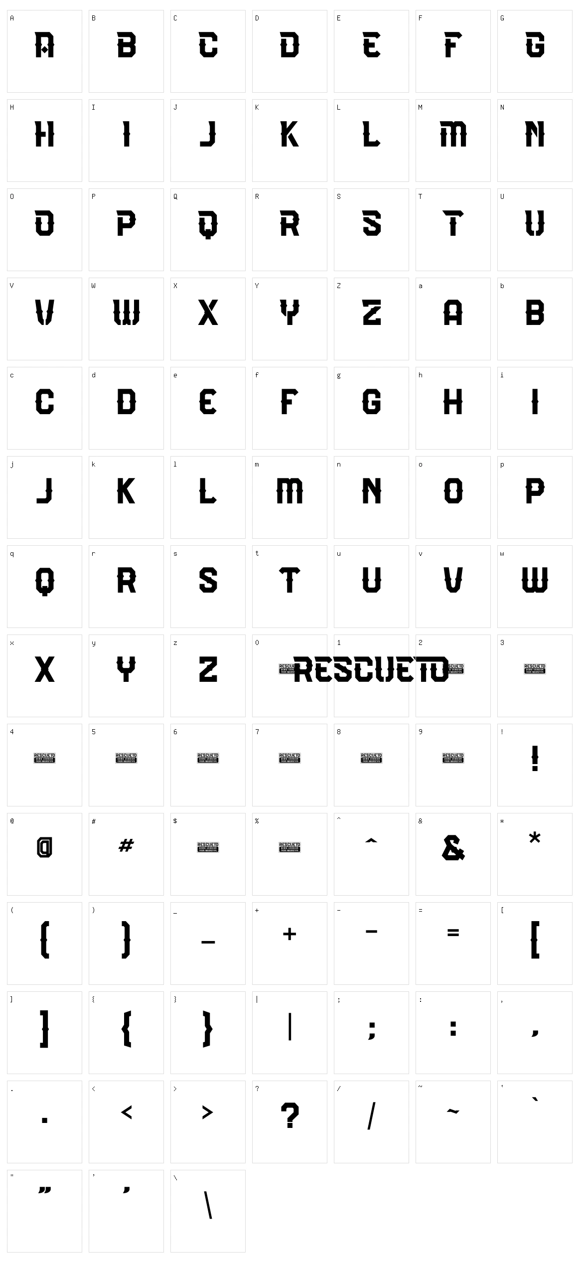 Rescueto Character Set