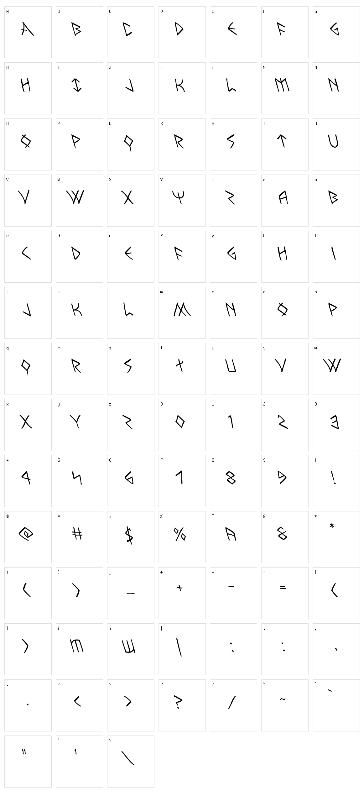 Rune Slasher Character Set