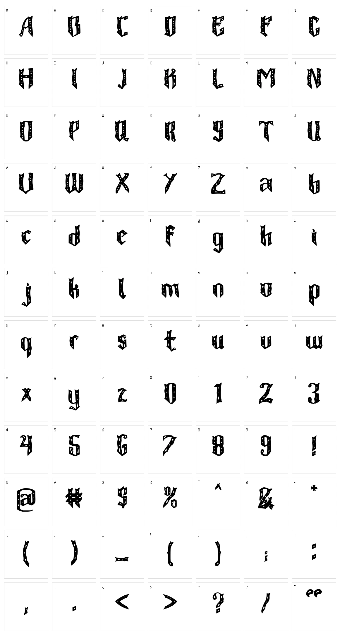 Salawaku Character Set