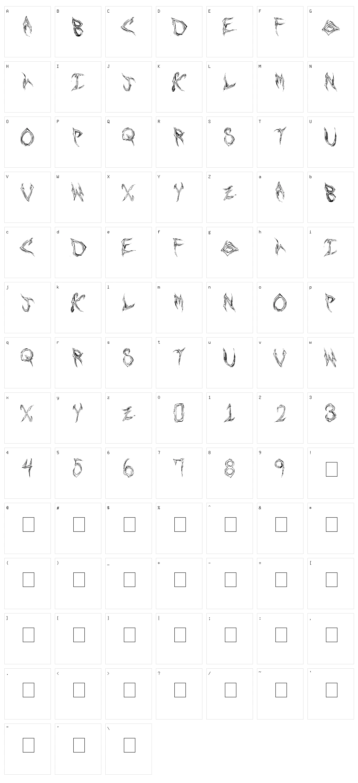 Shards Character Set