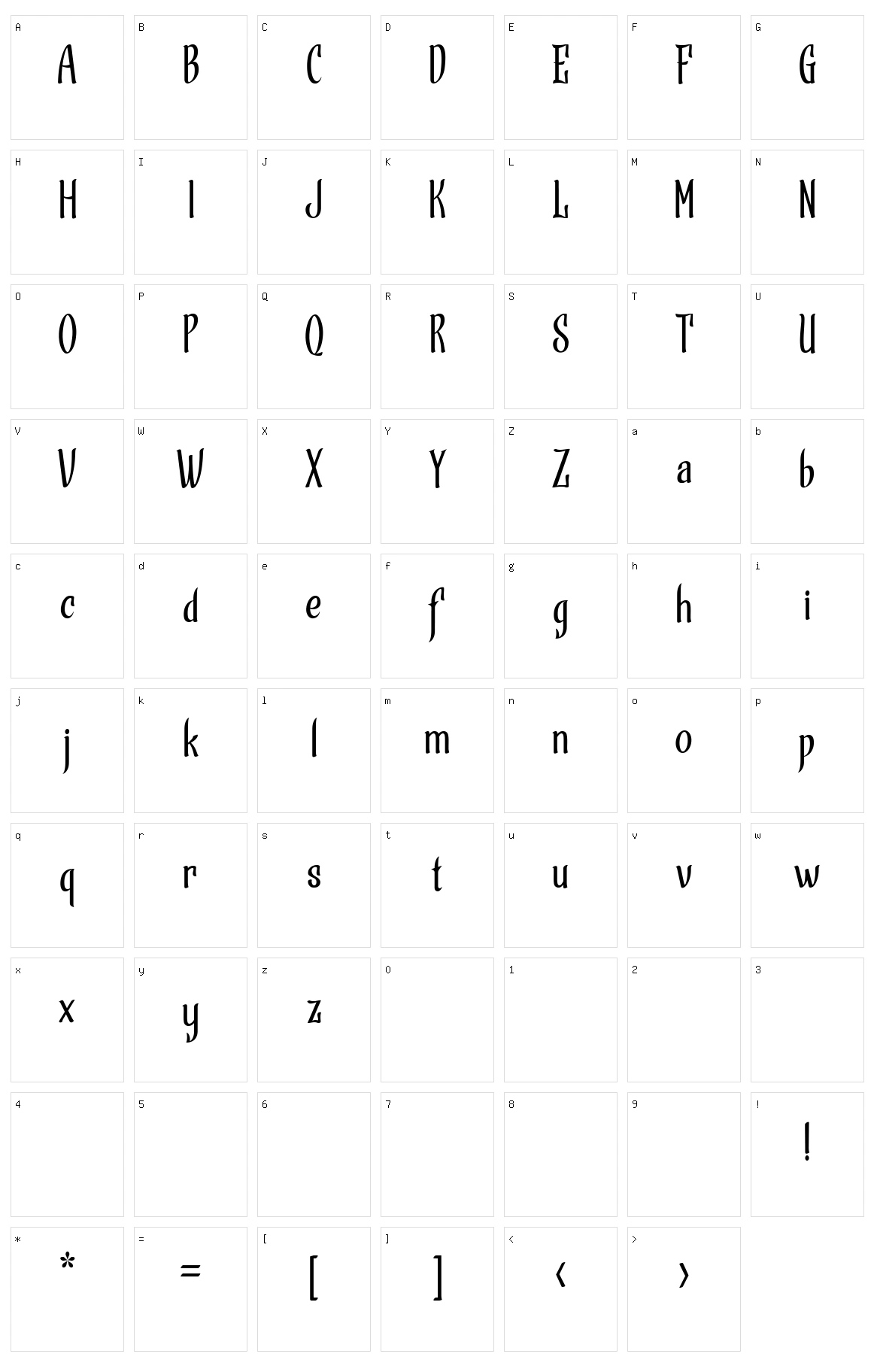 Strandall Character Set